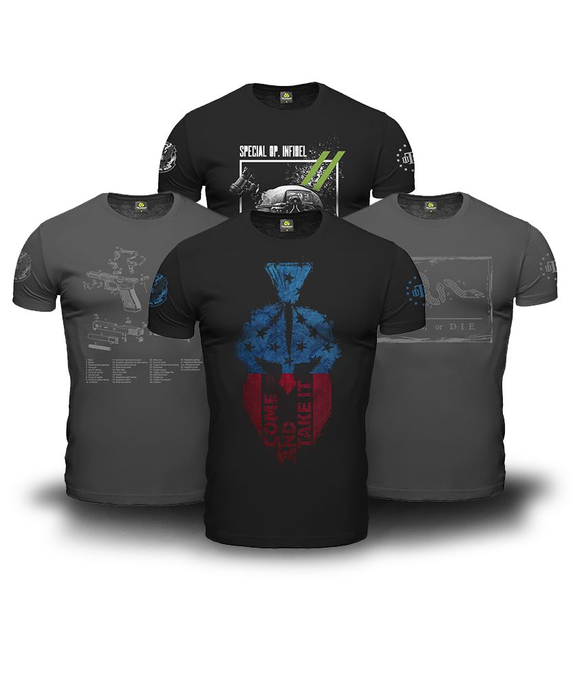 Kit 4 Camisetas Masculinas Come And Take It Magnata 556 Team Six