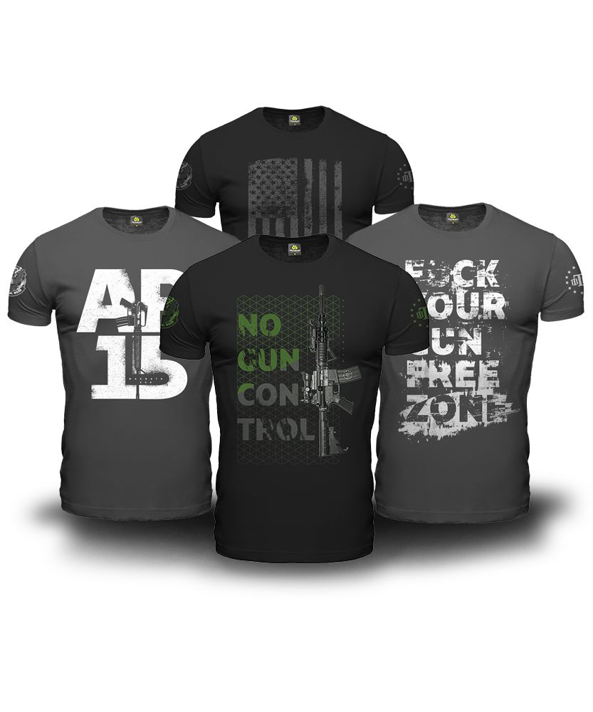 Kit 4 Camisetas Masculinas No Gun Control Magnata 556 Team Six