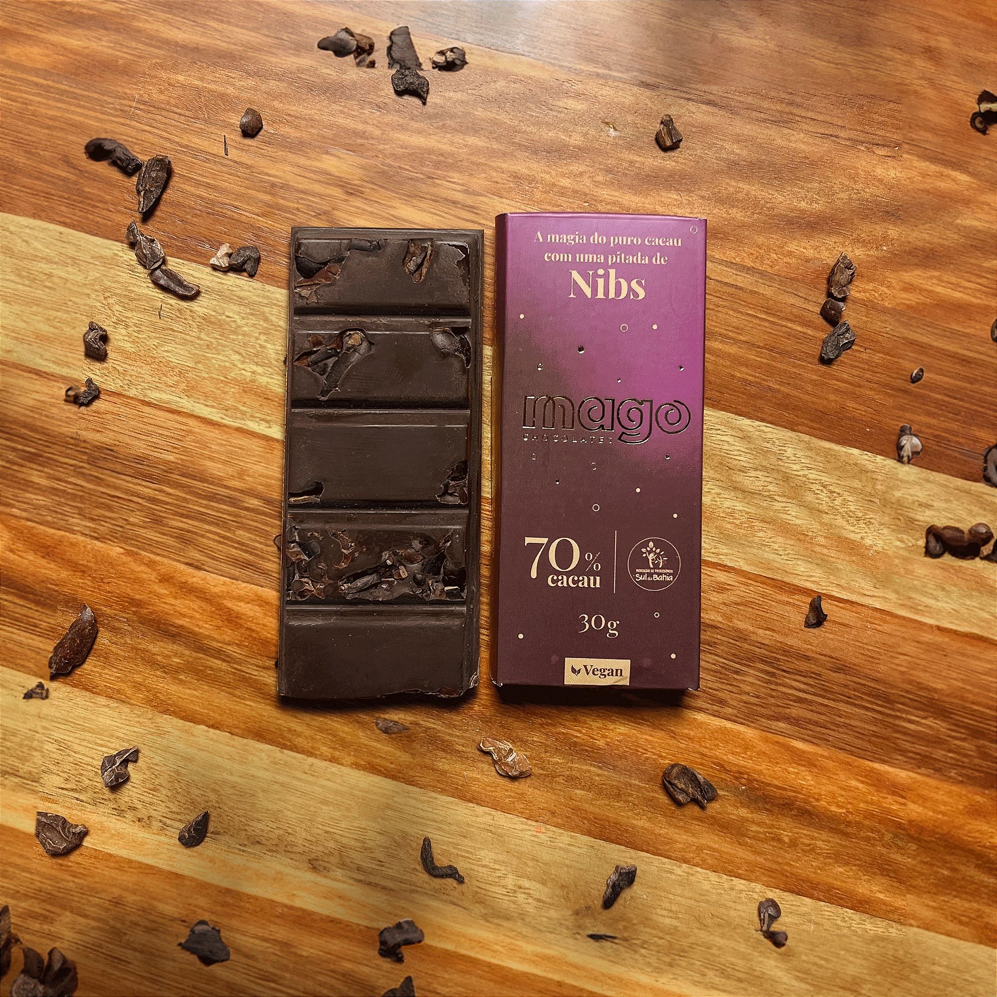 Chocolate Premium com Nibs - 70% - 30g