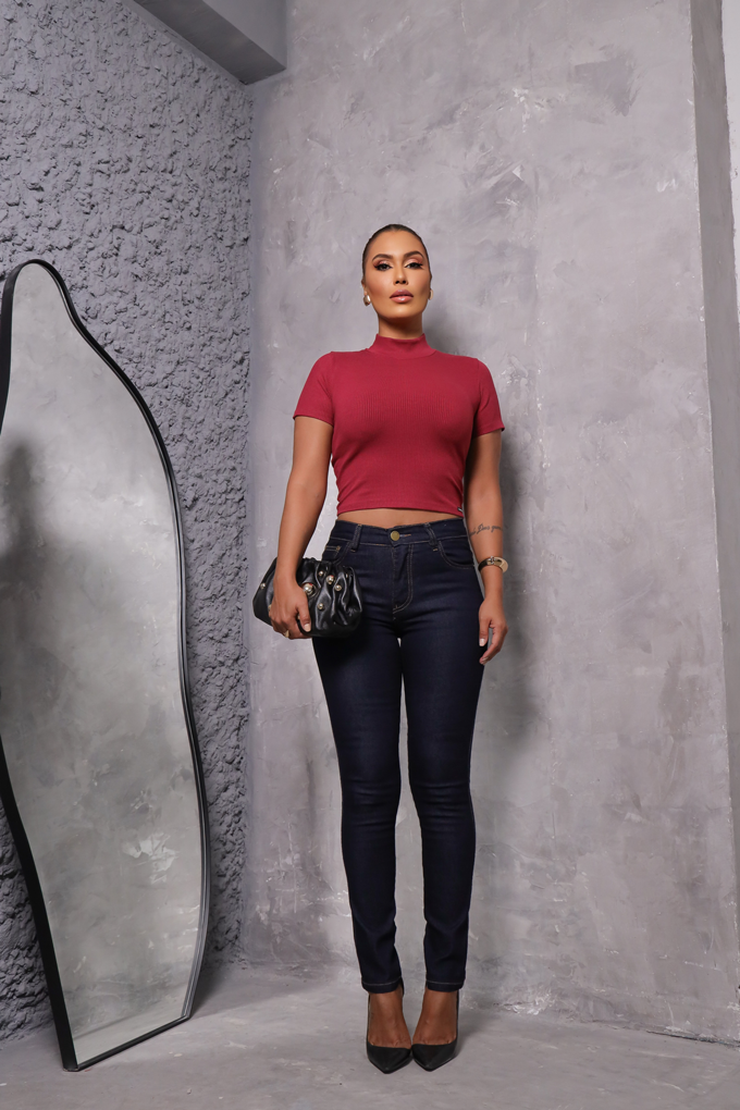Calça Jeans Skinny Barra Normal Feminina Revanche