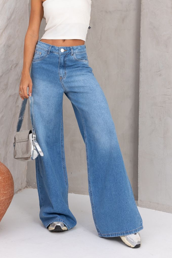 Calça Jeans Pantalona Feminino Revanche