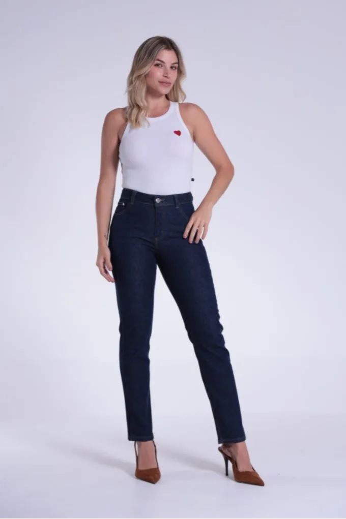 Calça Jeans Reta Barra Normal Feminino Revanche