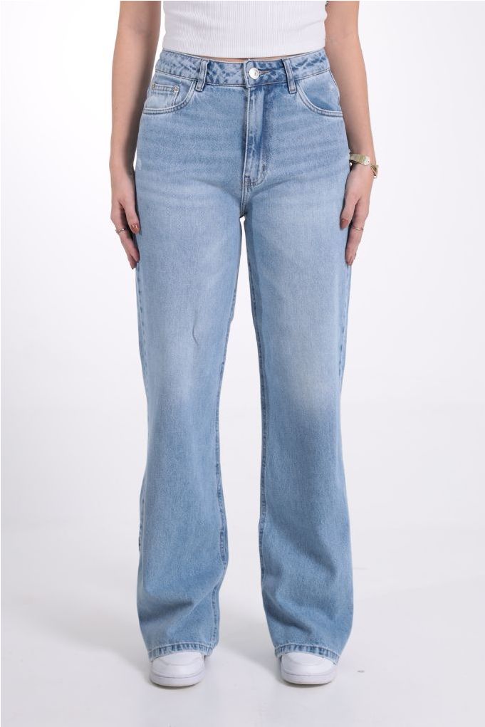 Calça Jeans Wide Leg Com Abertura Feminina Revanche