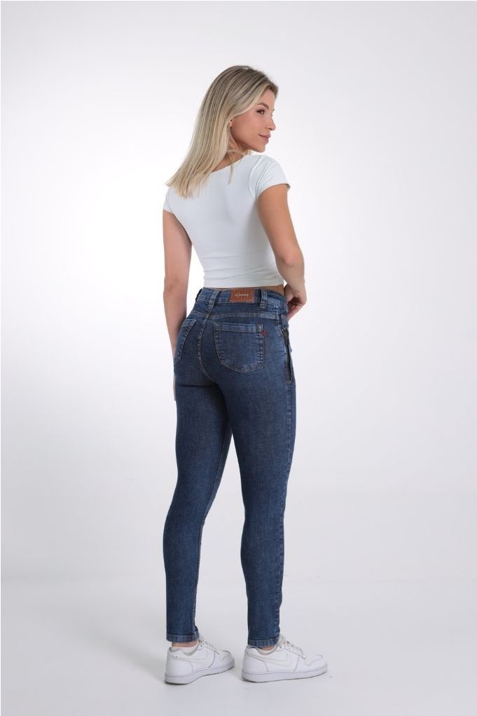 Calça Skinny Jeans Detalhe Zíper Revanche
