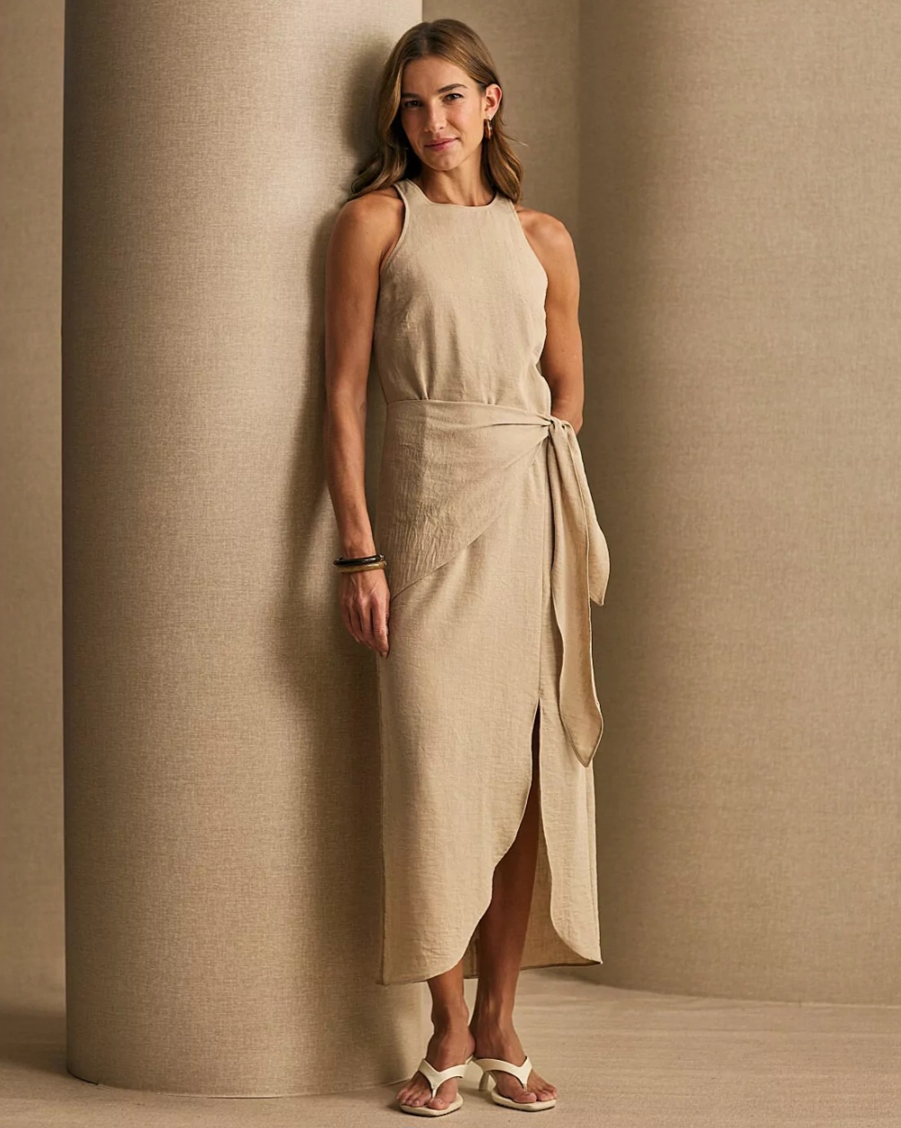 Vestido Midi Coccinelle - Bege