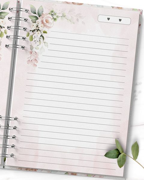 Caderno floral alfabeto  rosas