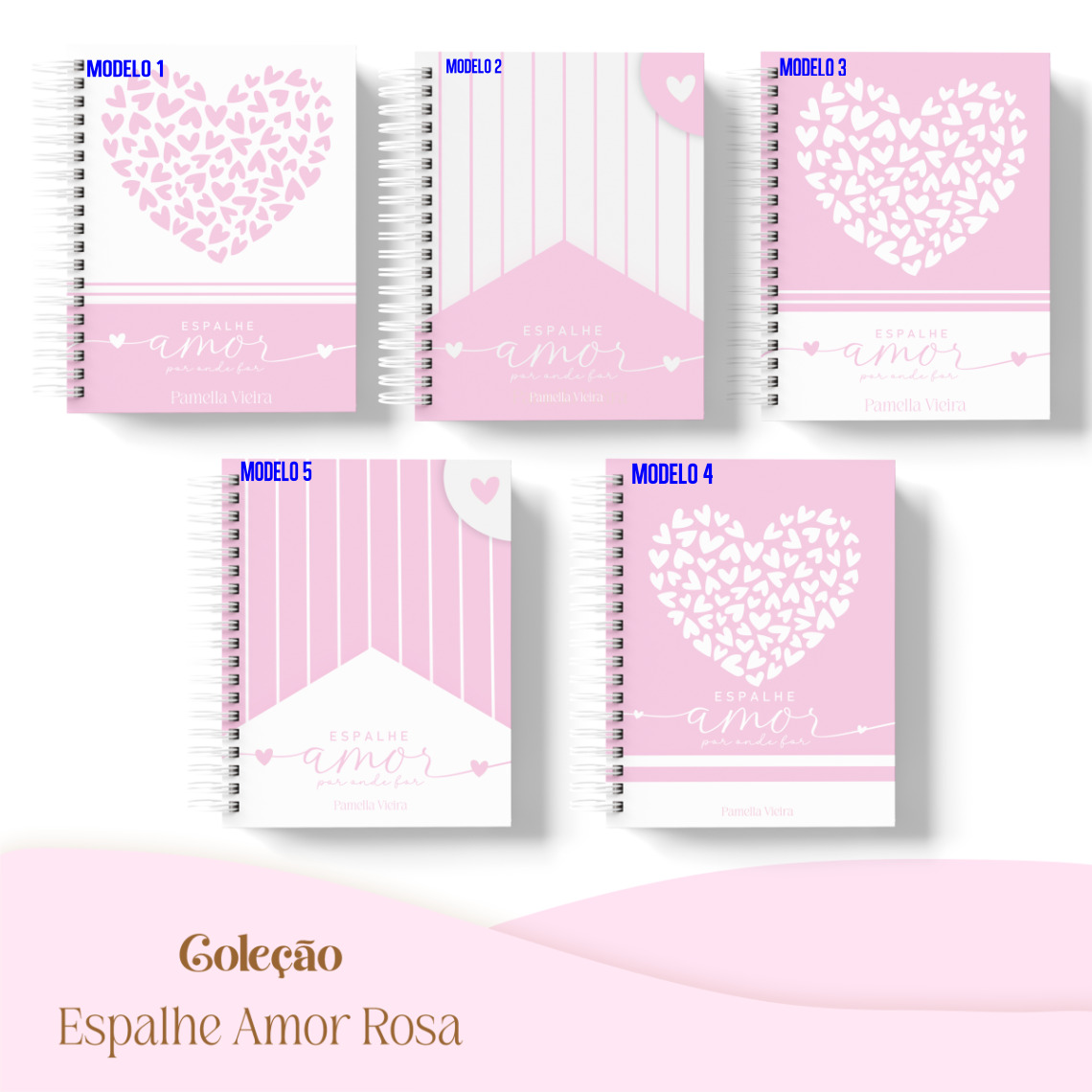 AGENDA LOVE CLEAN  ROSA E BRANCO.