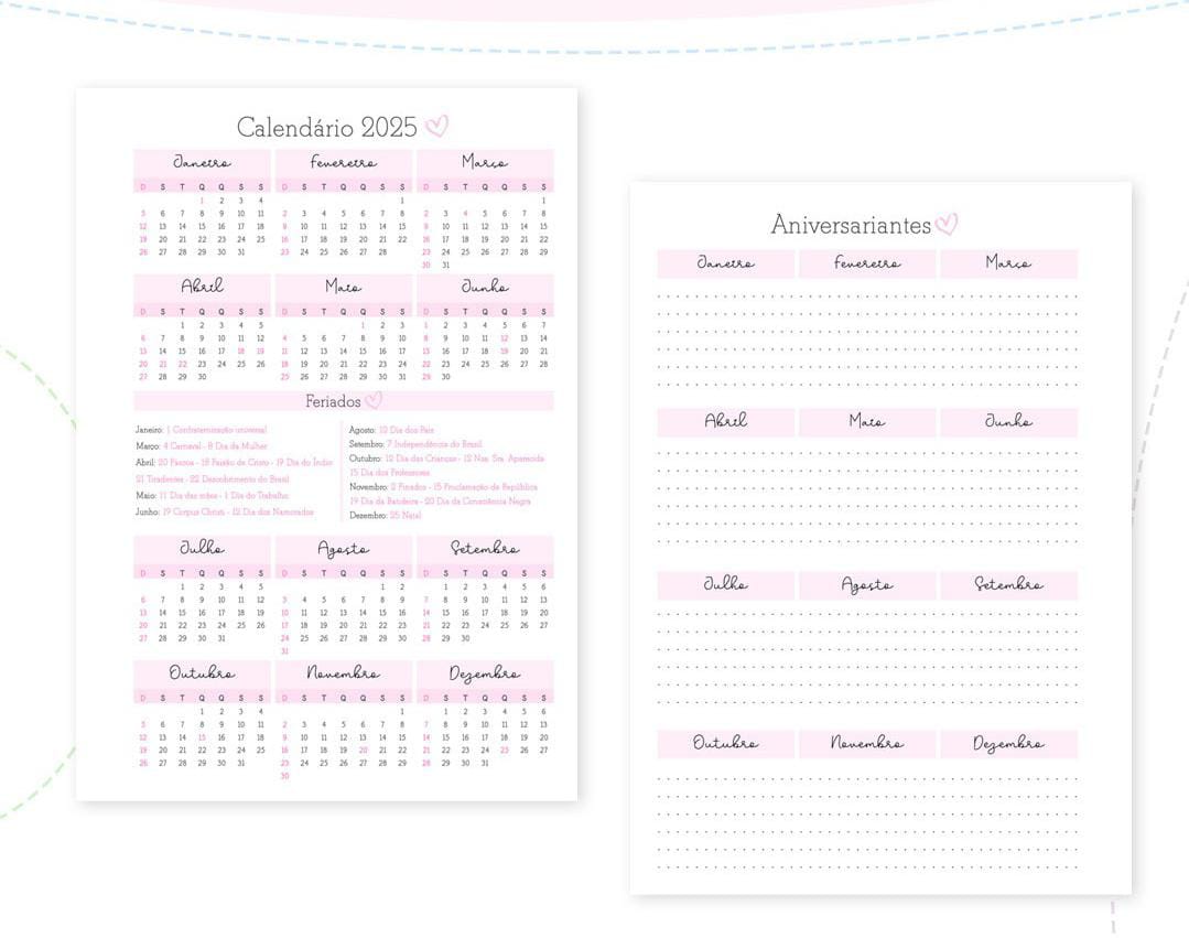 AGENDA LOVE CLEAN  ROSA E BRANCO.