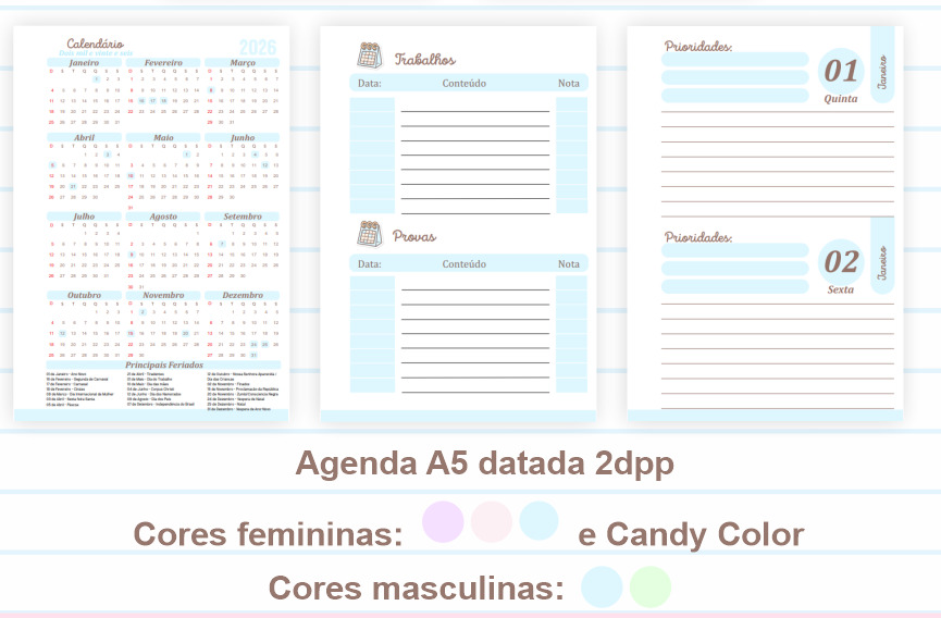KIT ESCOLAR: Dinossauro: Agenda, 3 Cadernos Grande + Etiqueta
