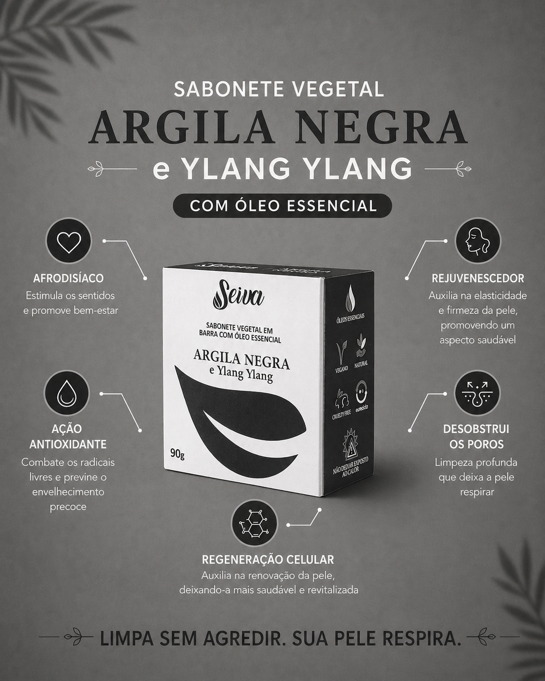 Combo Sabonetes de Argila - Branca, Dourada, Negra, Verde e Vermelha