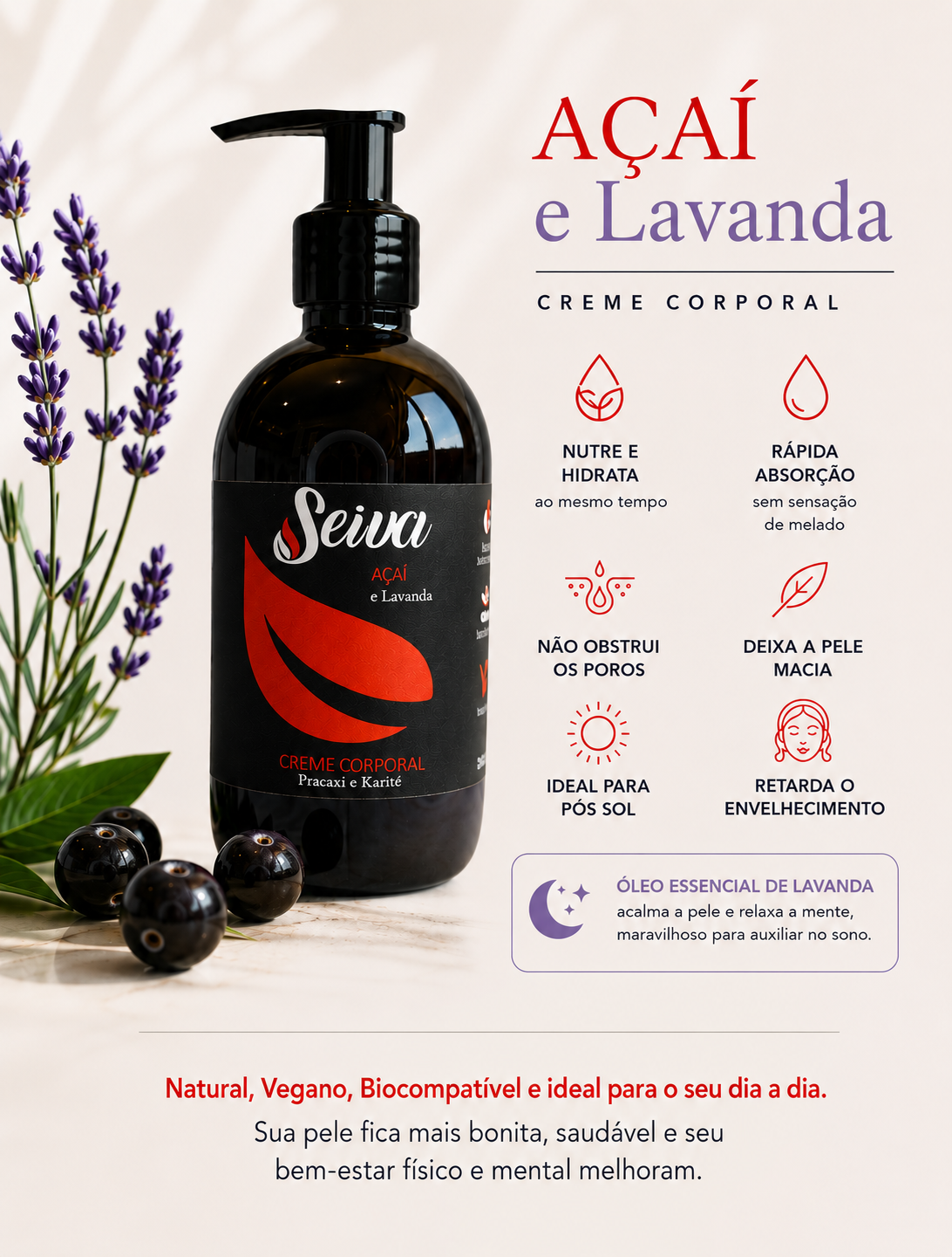 Creme Corporal Açaí - 180g