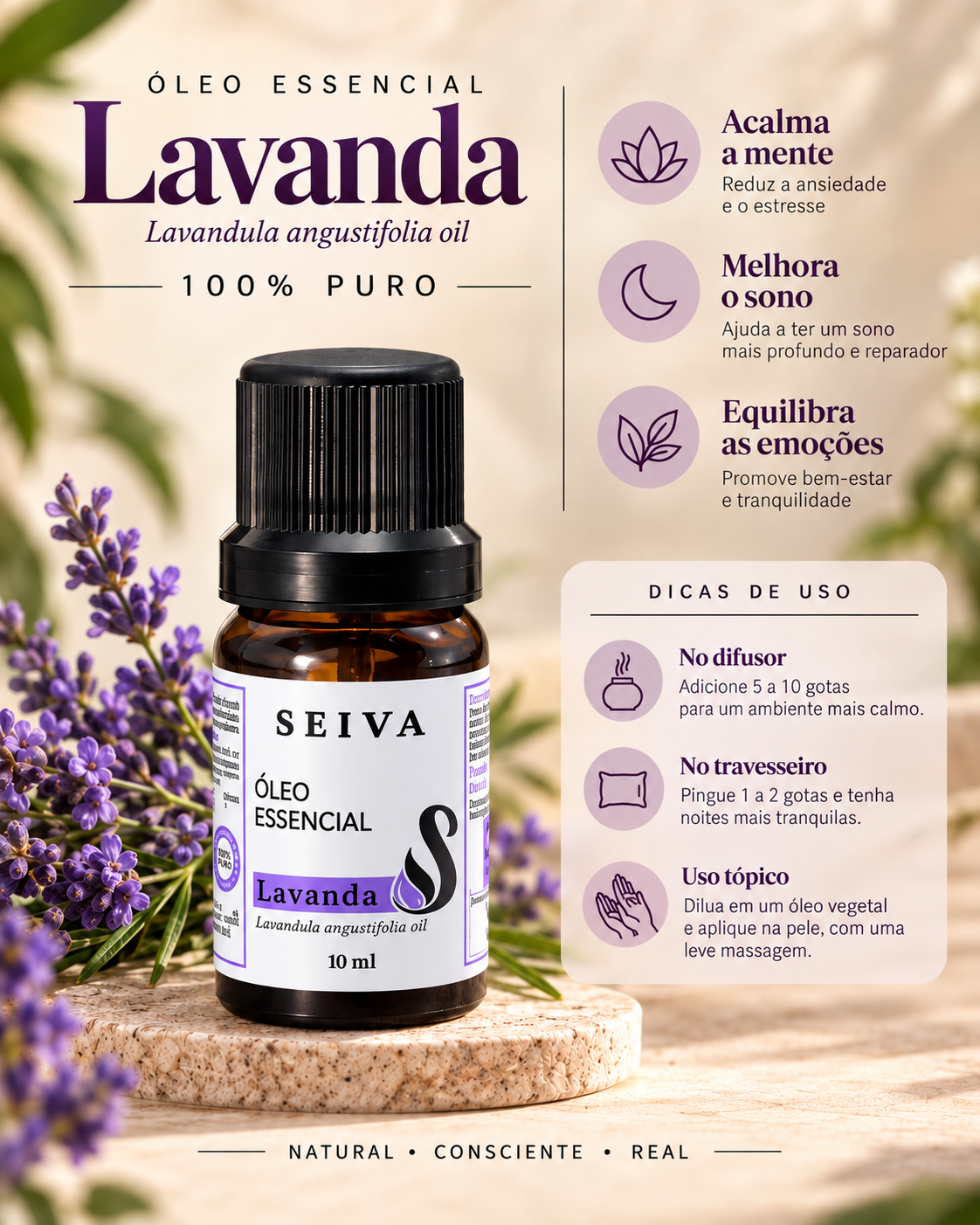 Óleo Essencial de Lavanda - 10ml