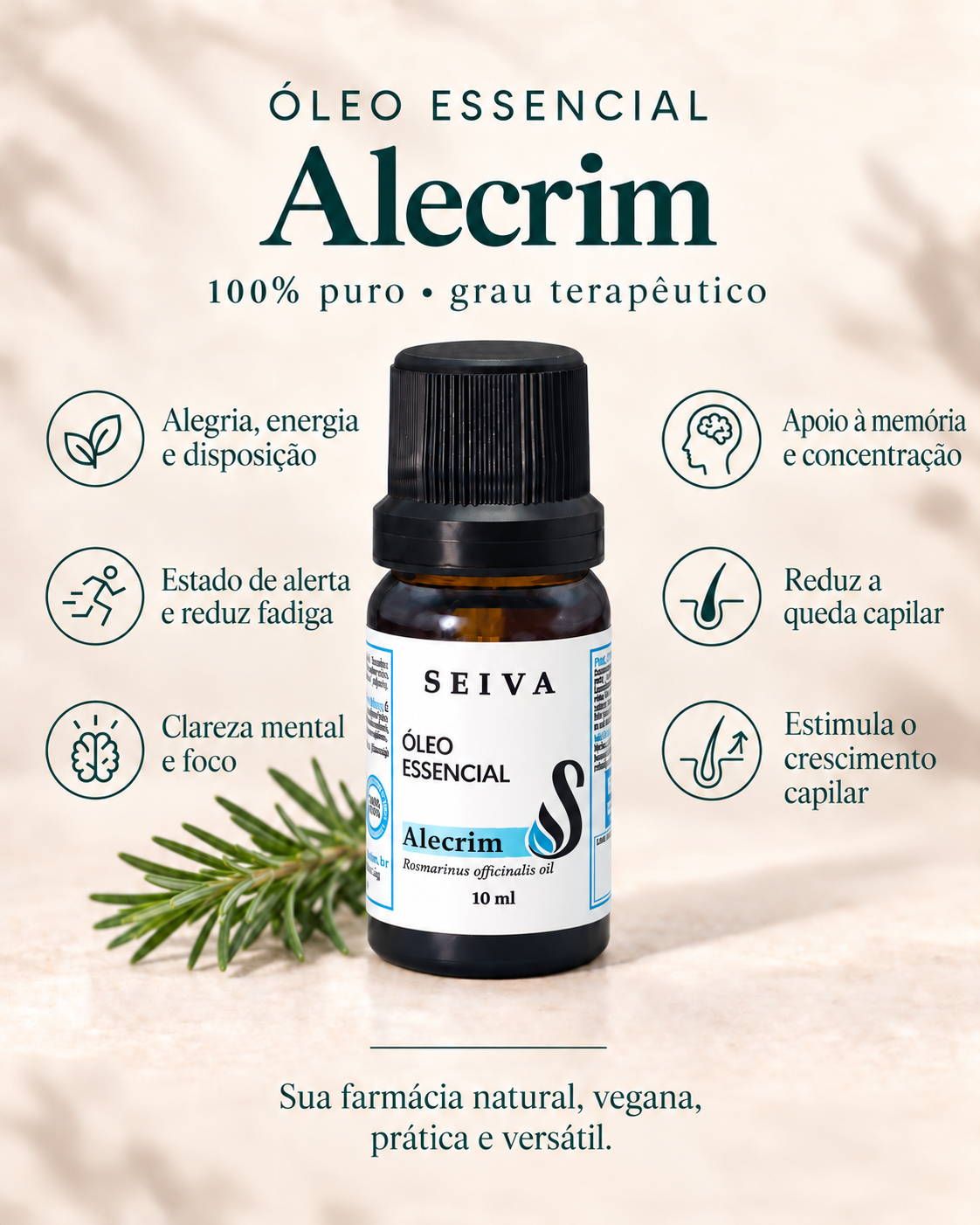 Óleo Essencial de Alecrim - 10ml