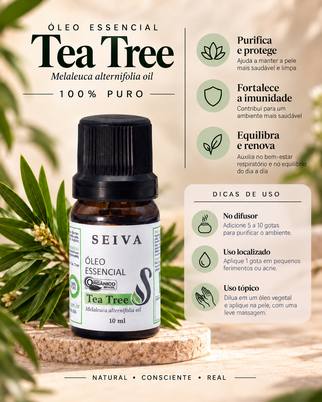 Óleo Essencial de Tea Tree - 10ml