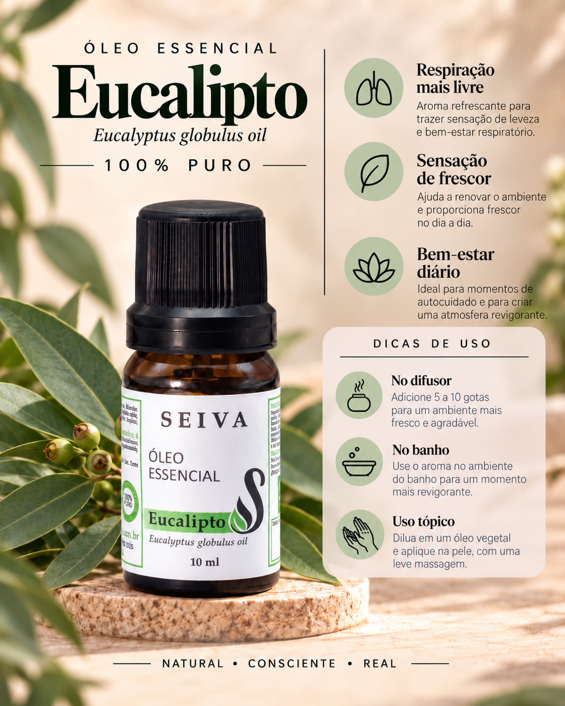 Óleo Essencial de Eucalipto - 10ml
