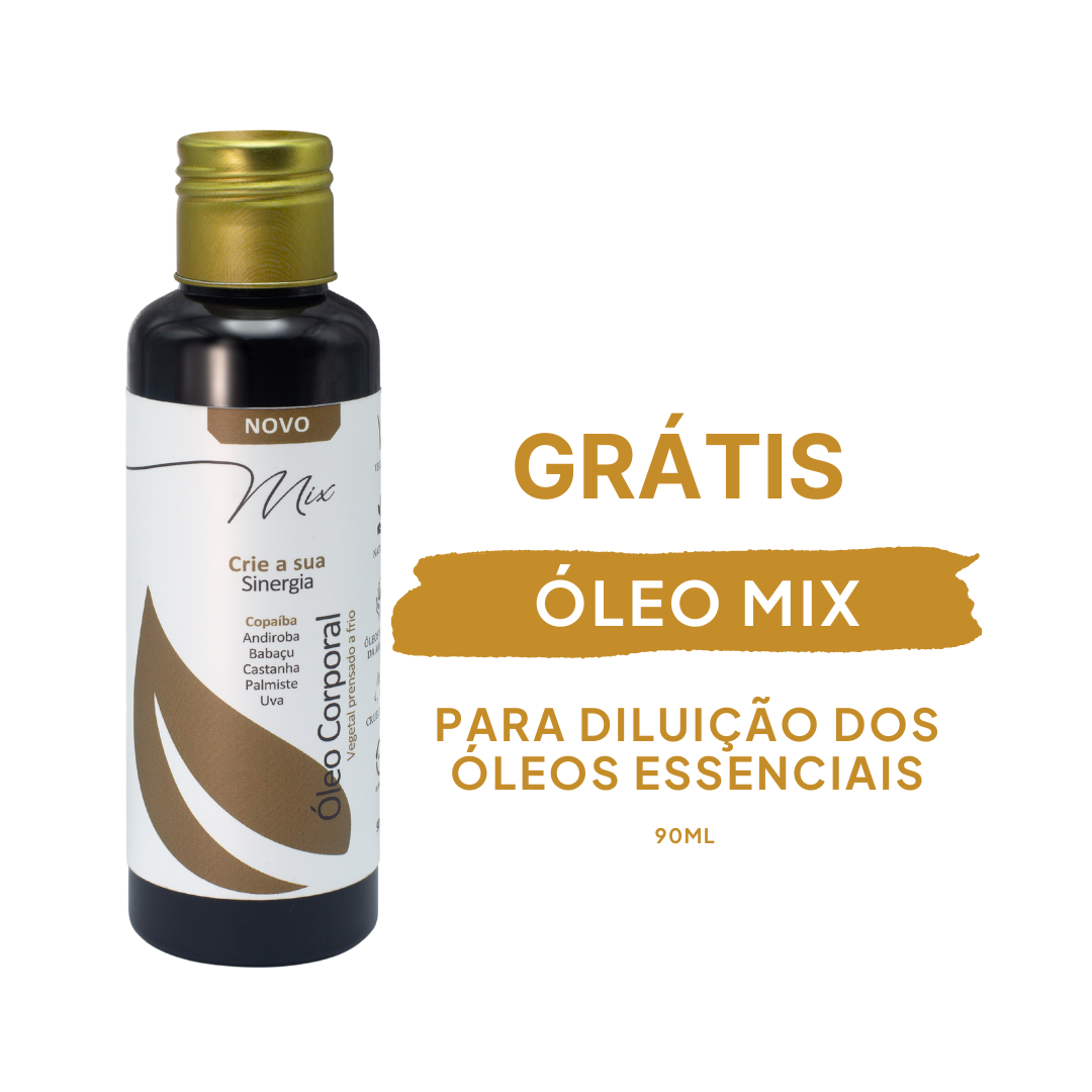 Combo Óleos Essenciais + Grátis Óleo Mix - OE Lavanda, Hortelã Pimenta, Alecrim, Capim Limão, Tea Tree e Eucalípto