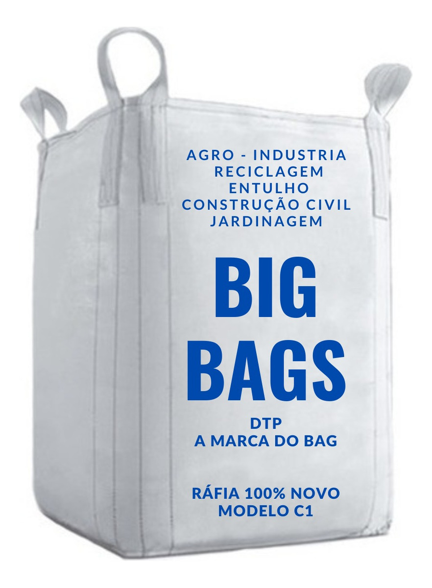 Saco Big Bag Modelo C1 Para Ensacar Entulhos Reciclagem Pode de Arvores Grãos Industria