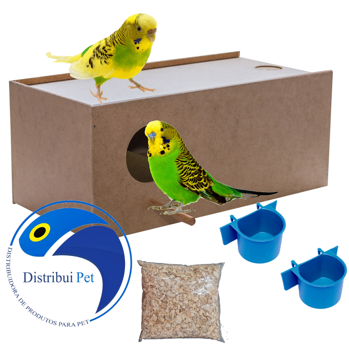 Kit Acessórios Passaros Ninho Repodução Peeriquito Australiano Agapornis Forpus Bavete Mandarim Manon Diamante de Gould
