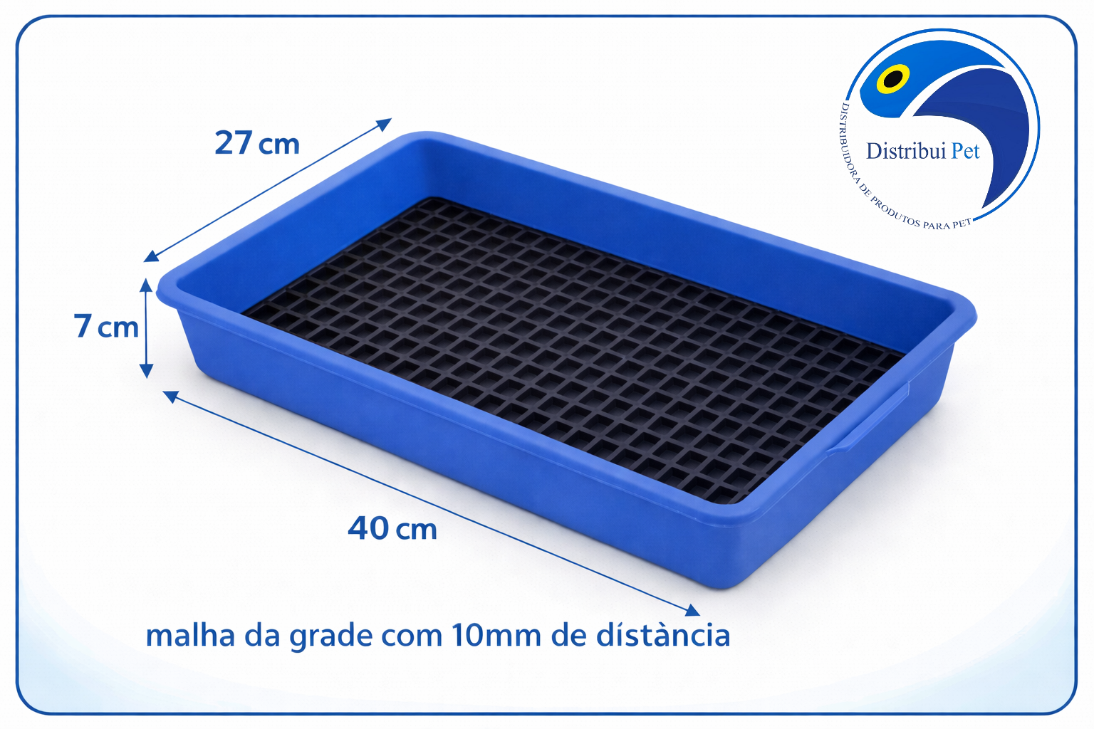 Bandeja Sanitário Saniplus Para Mini Coelho Porquinho da India Chinchila Cor Azul