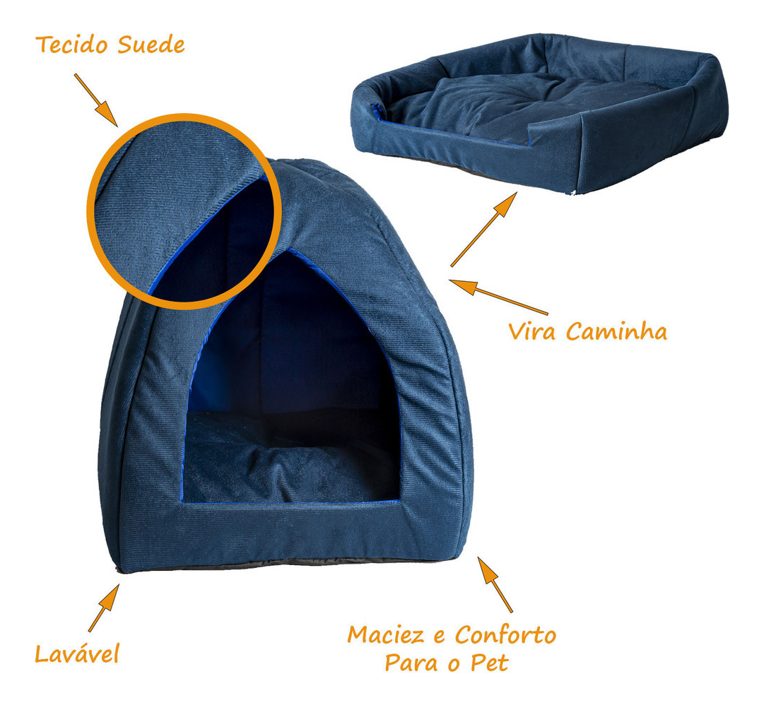 Cama Toca Iglu Caminha e Casinha Para Cães e Gatos Cachorros Pequenos Shitzu