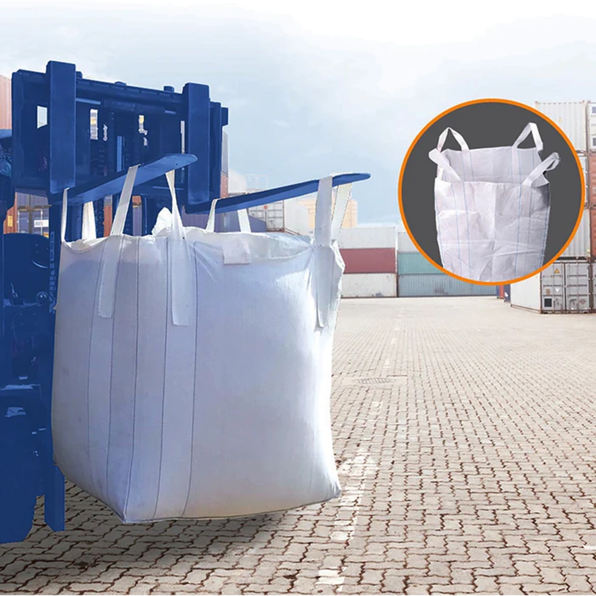 Saco Big Bag Modelo C1 Rafia Gramatura 160 Fator 5x1 Medidas 120x90x90 P/ 1000Kg