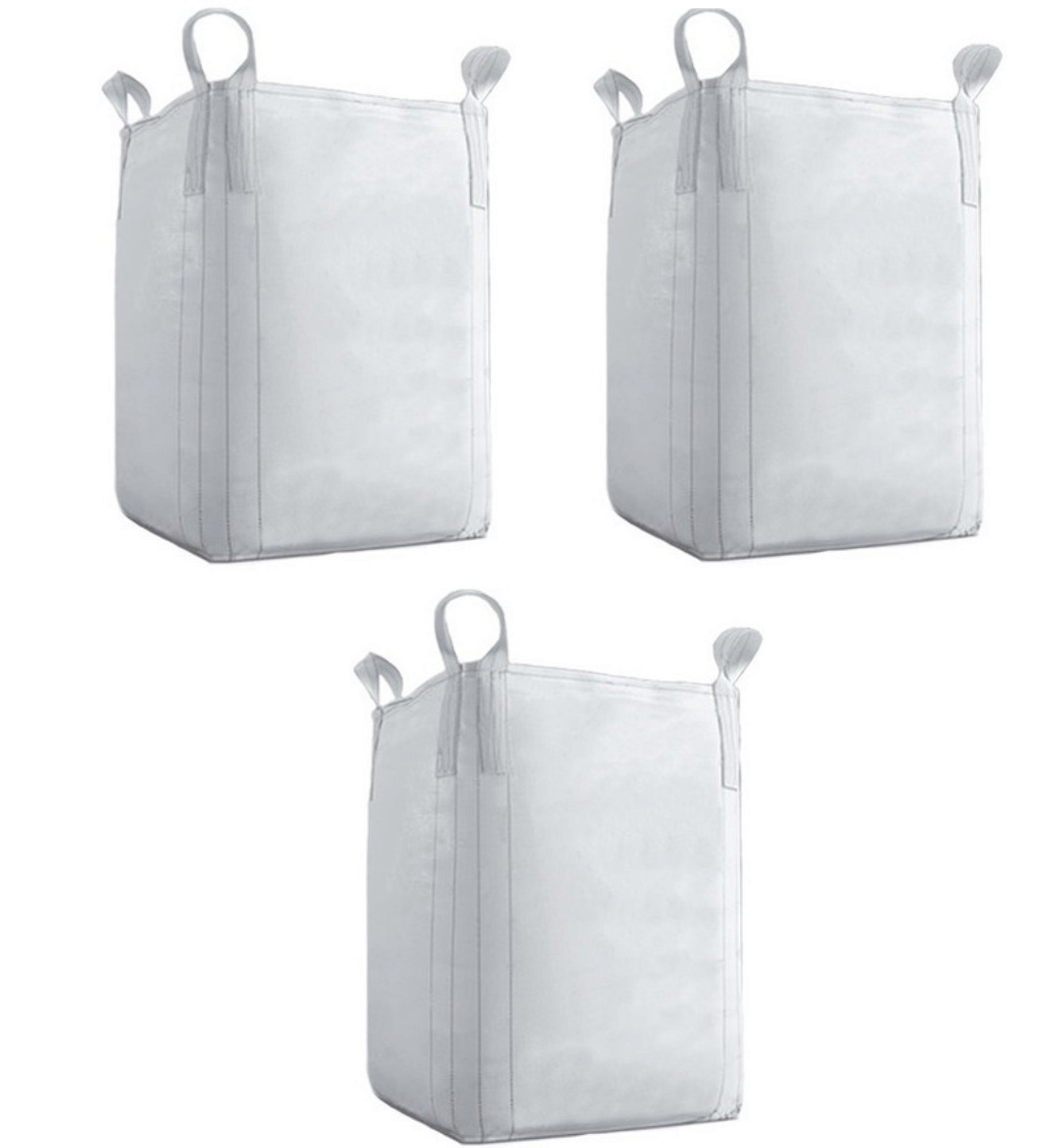 3 Saco Big Bag Reciclagem Usinas Fazendas Entulhos Modelo C1 Rafia Gramatura 160 Fator 5x1 Medidas 120x90x90 P/ 1000Kg