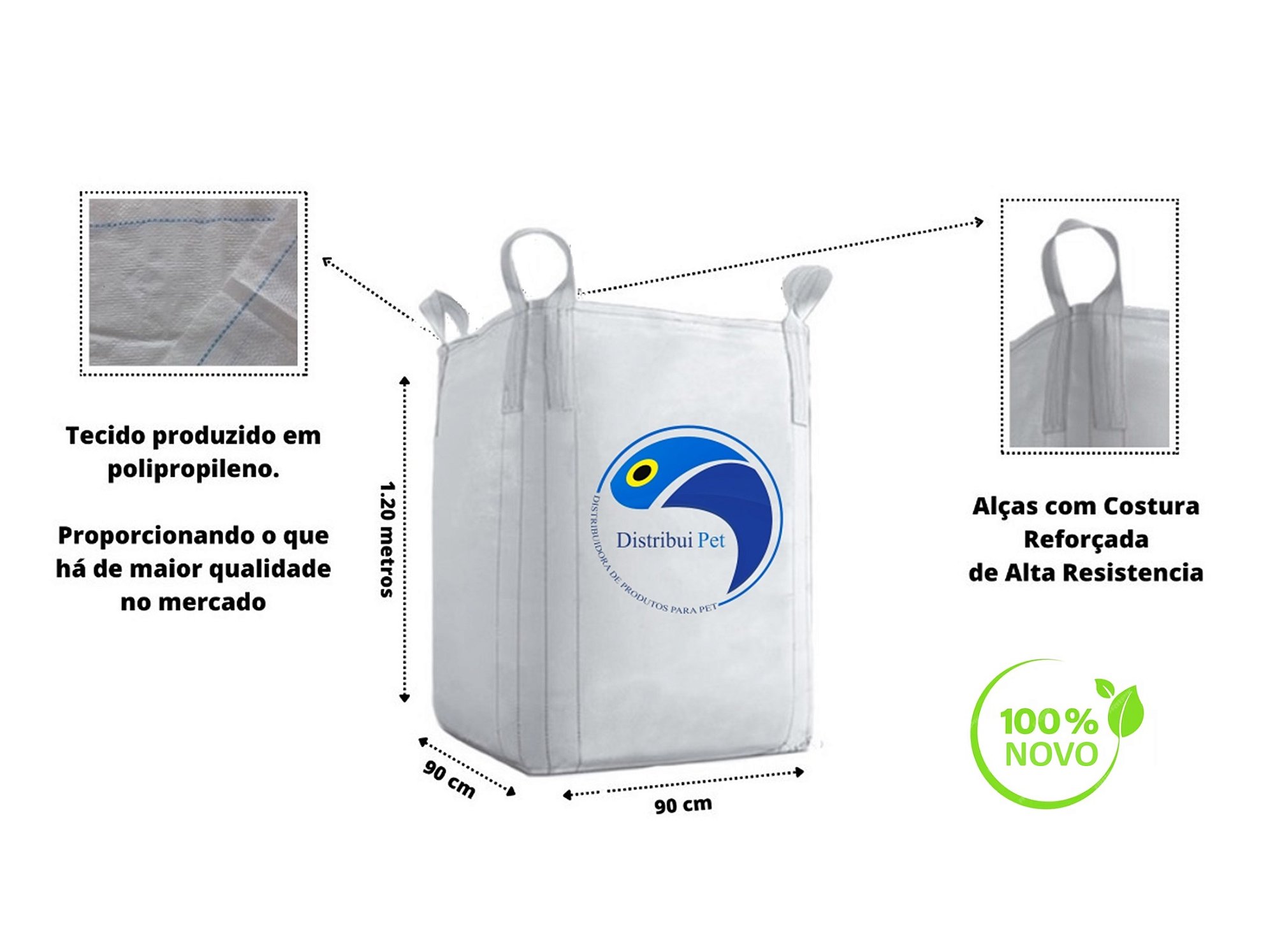 3 Saco Big Bag Reforçado Reciclagem Entulho Jardinagem C1