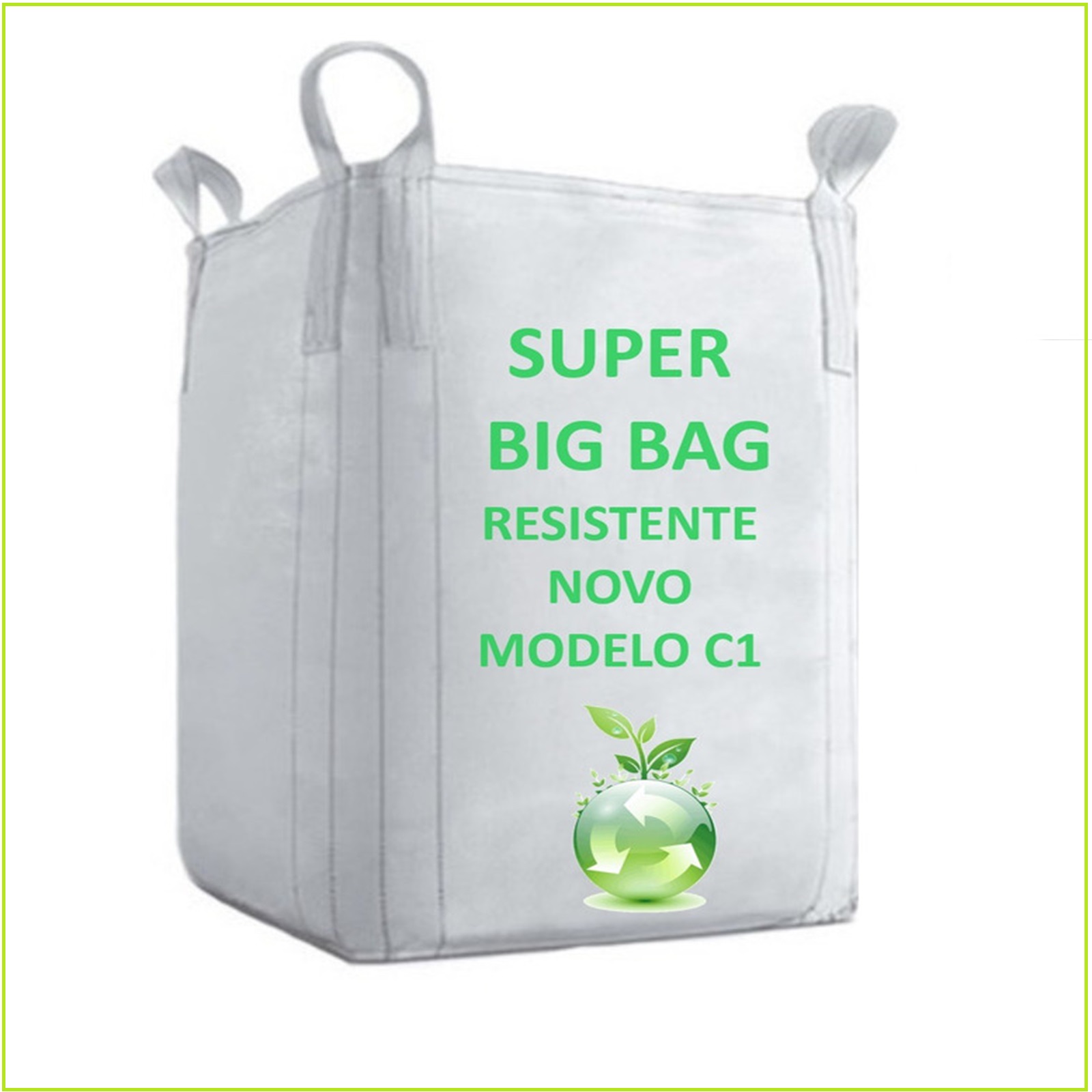 3 Saco Big Bag Reforçado Reciclagem Entulho Jardinagem C1