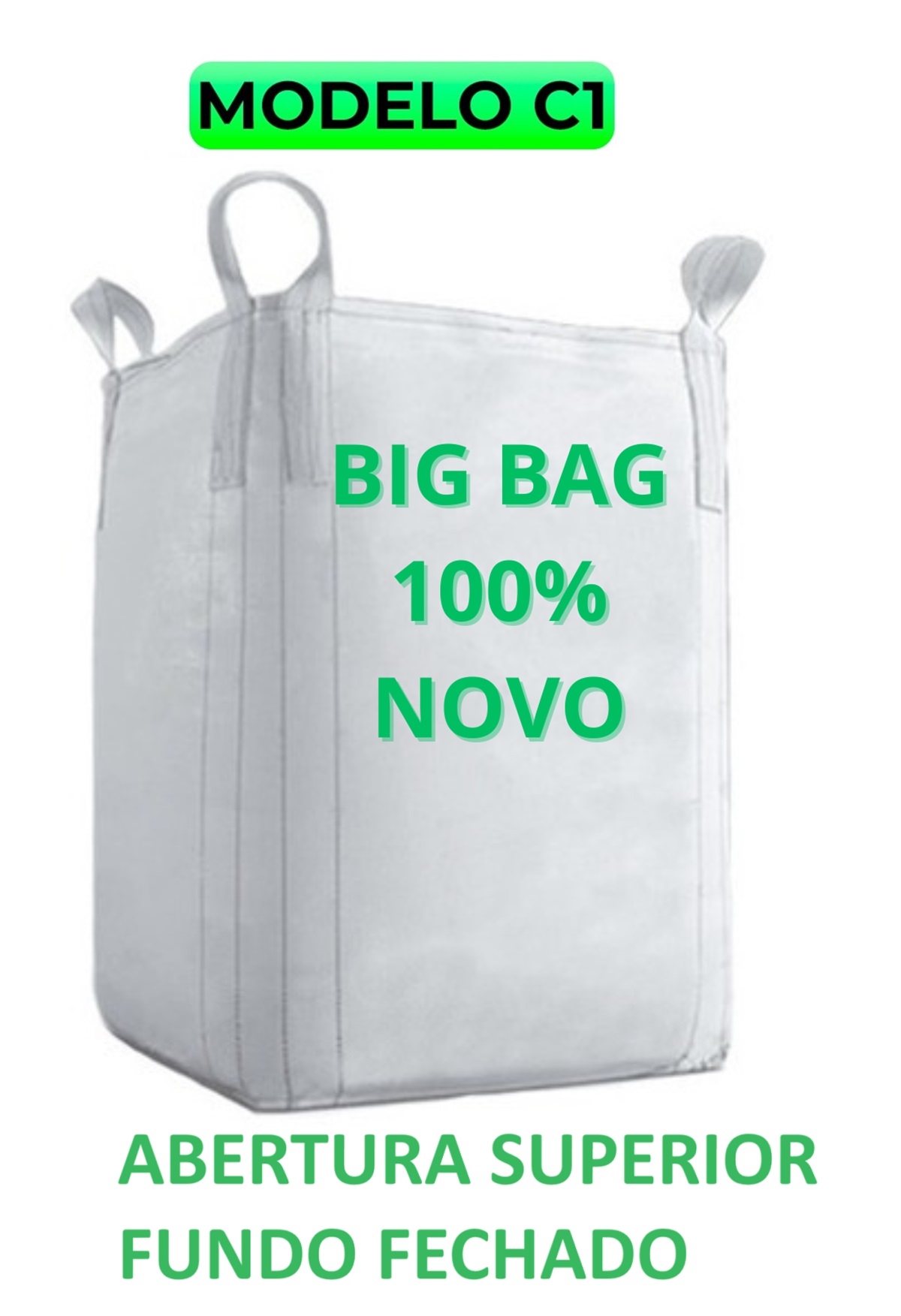3 Saco Big Bag Reforçado Reciclagem Entulho Jardinagem C1