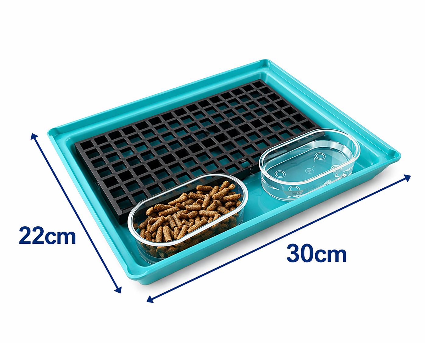 Bandeja Com Grade Banheiro Sanitário Para Porquinho da India Saniplus Junior Cor Verde Com 2 Banheira Oval