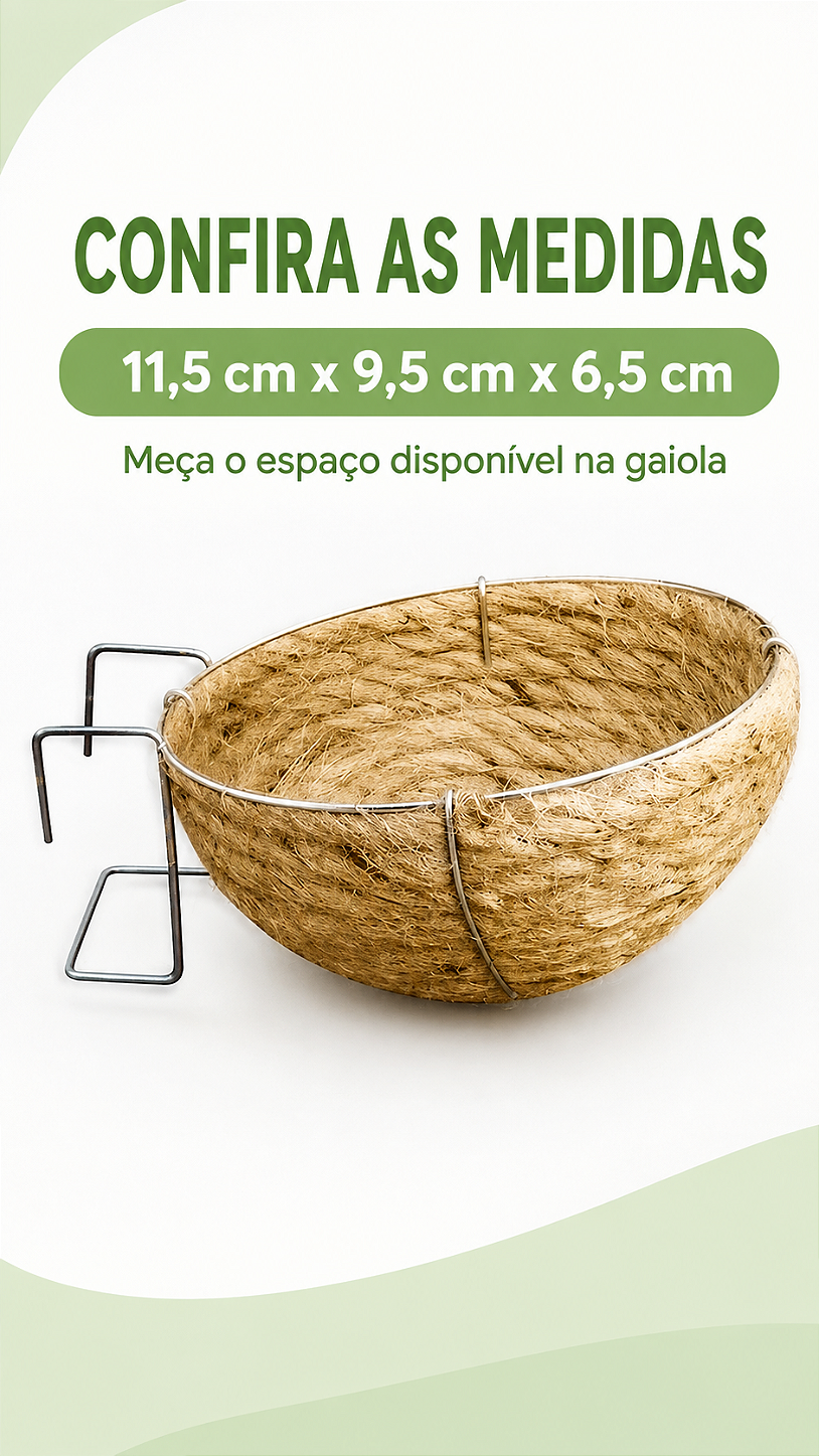 Ninho de Juta Canário Belga 11,5X9,5X6,5cm