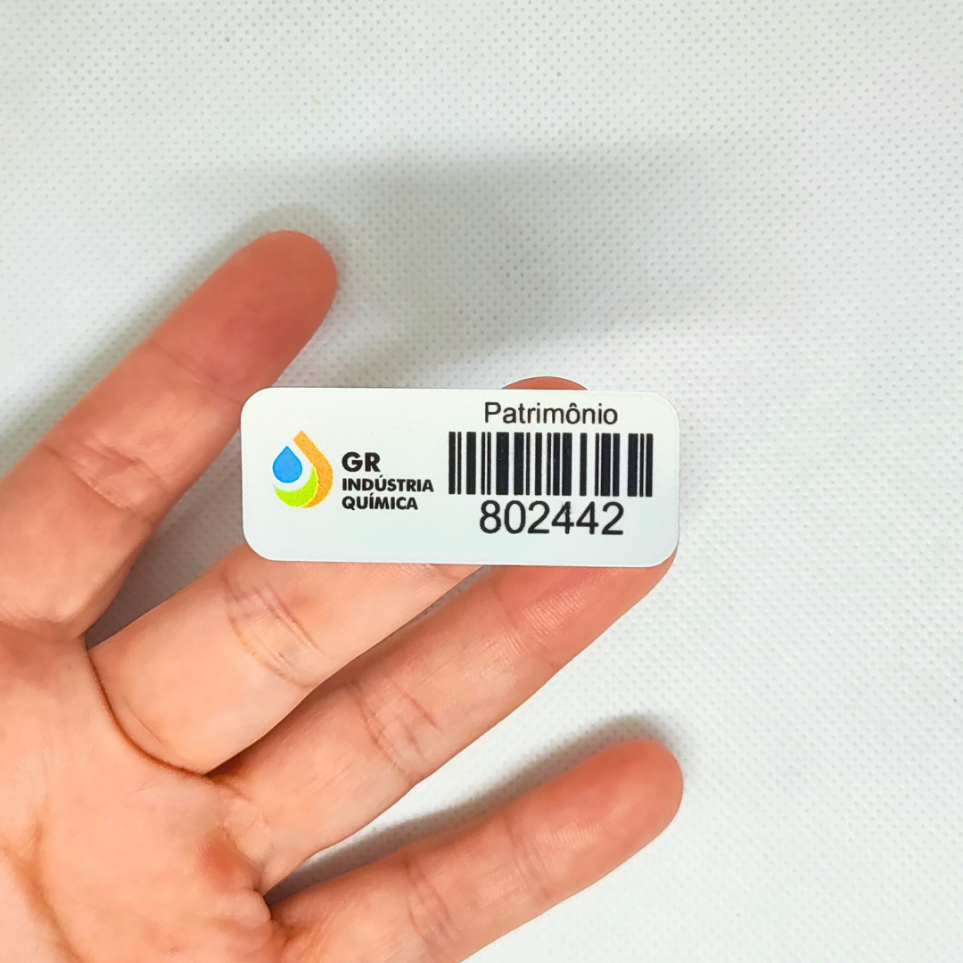 100 Etiquetas Patrimoniais Adesivas Em Poliéster 30x13mm