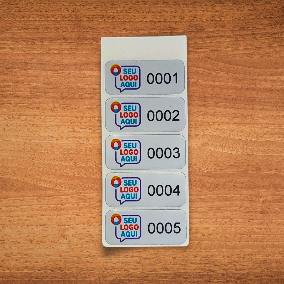 100 Etiquetas Patrimoniais Adesivas Em Poliéster 30x13mm