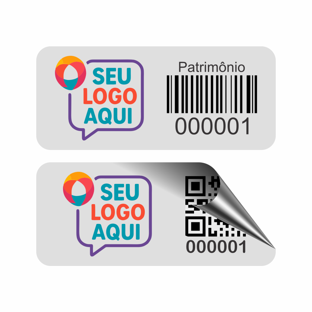 100 Etiquetas Patrimoniais Adesivas Em Poliéster 30x13mm