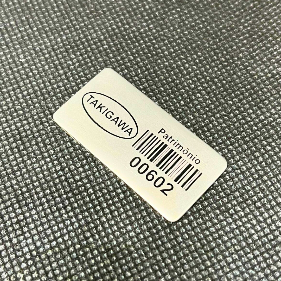 1000 Plaquinhas Patrimoniais de Alumínio Personalizadas – 4,5x1,5 cm com Adesivo Dupla Face