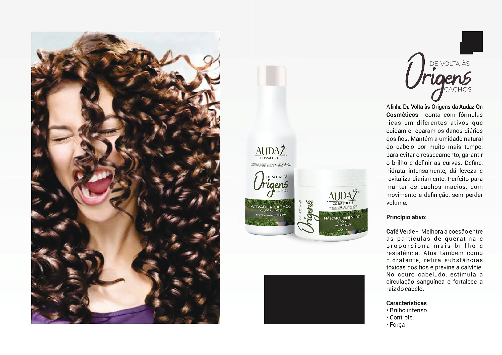 Kit Origens Café Verde com Máscara 500g e  Ativador de Cachos 1 Litro.