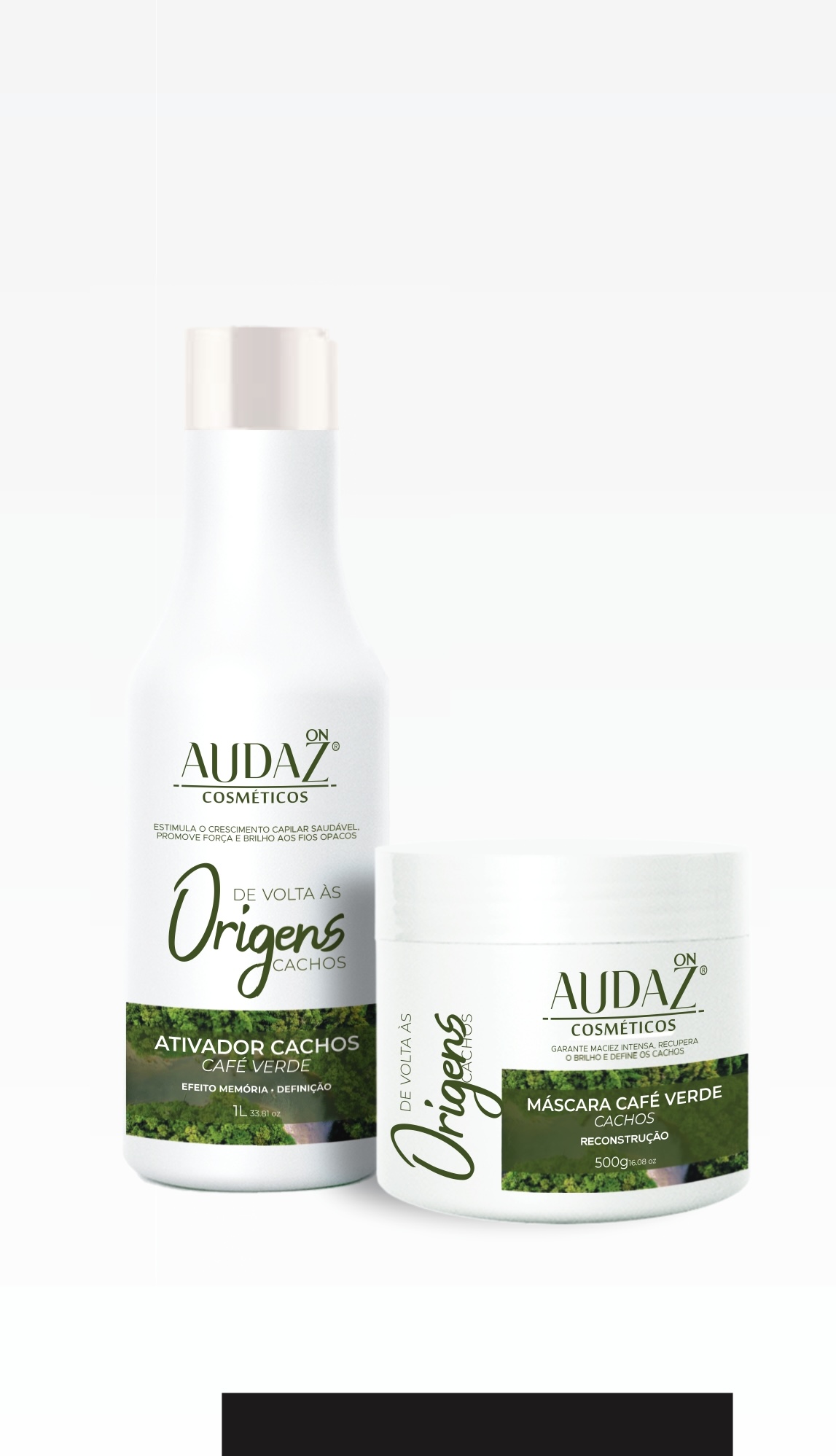 Kit Origens Café Verde com Máscara 500g e  Ativador de Cachos 1 Litro.