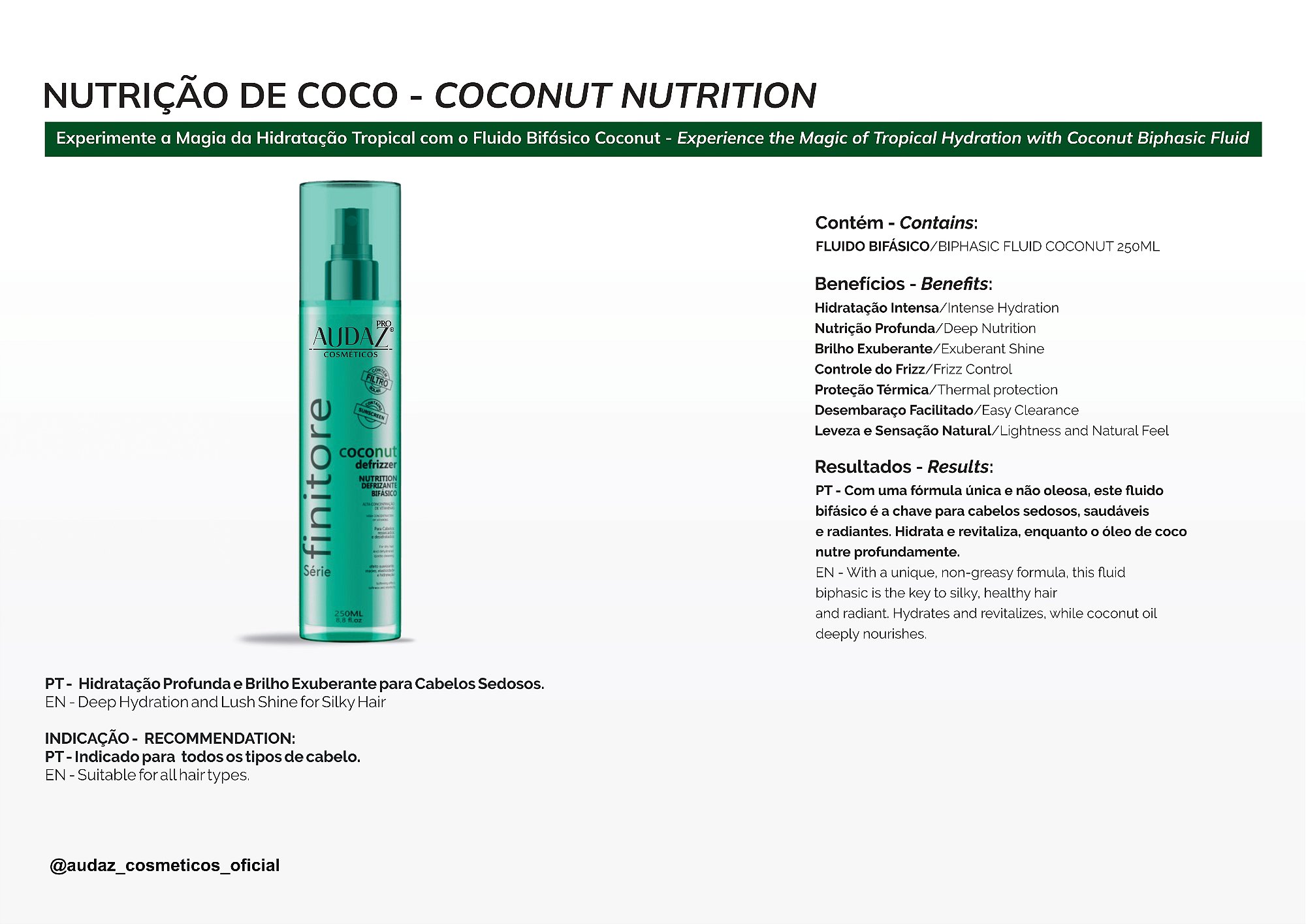Defrizante Bifásico - Nutrição Coconut