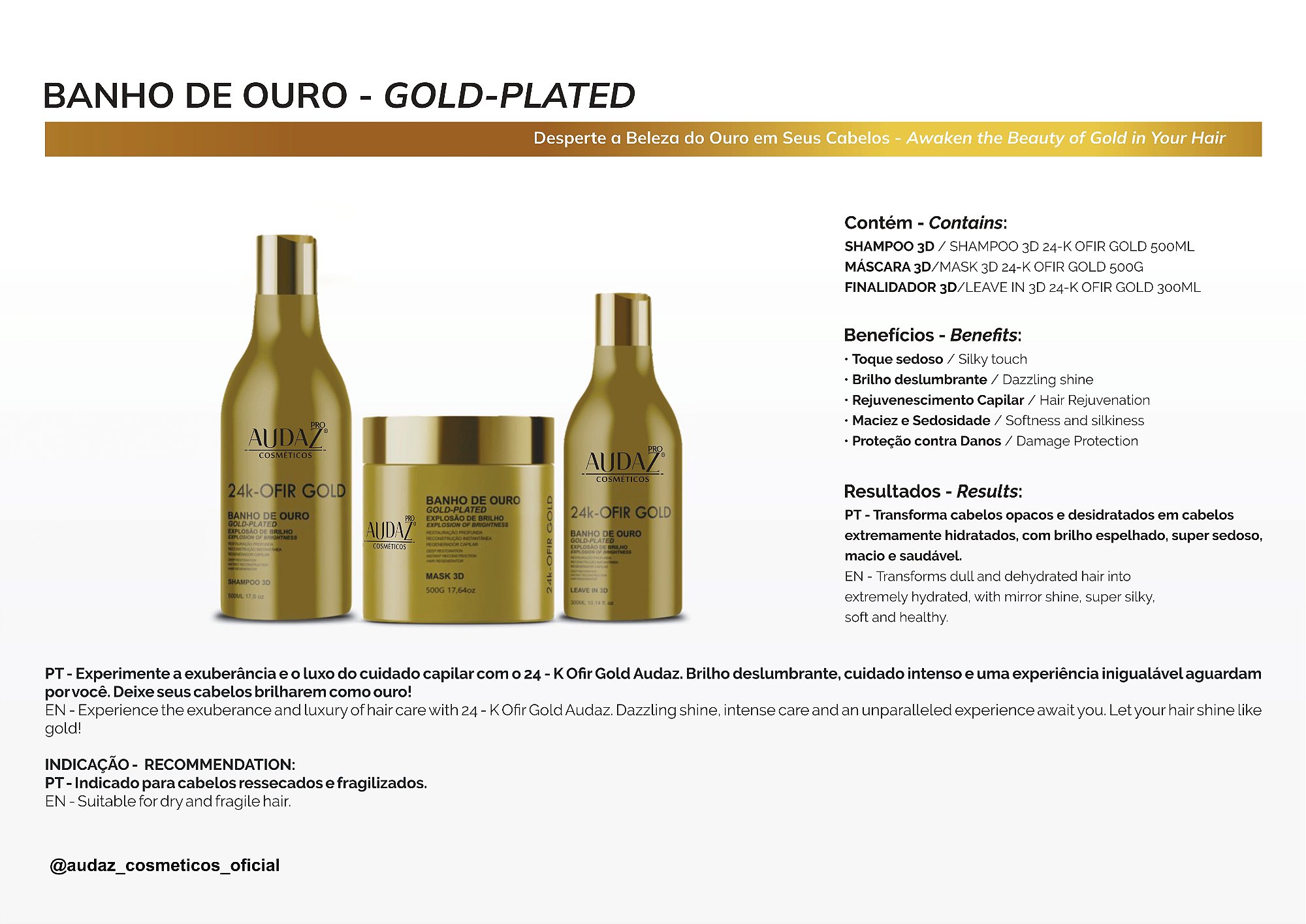 Kit Gold - Banho D’oro 500ML