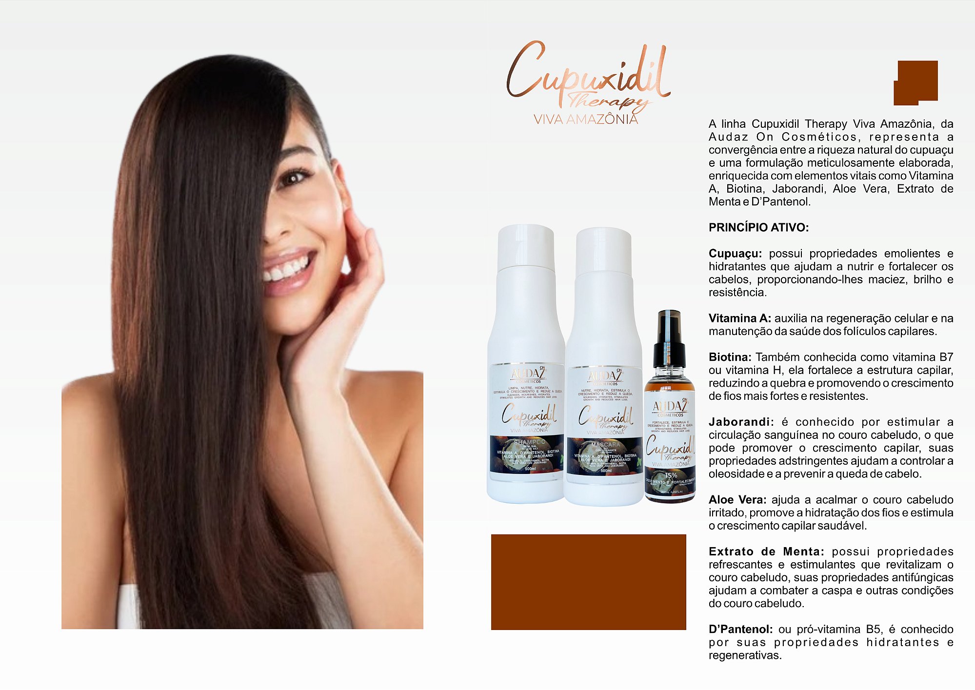 Kit Cupuxidil Therapy Shampoo 500ml + Máscara 500ml + Tônico 120ml