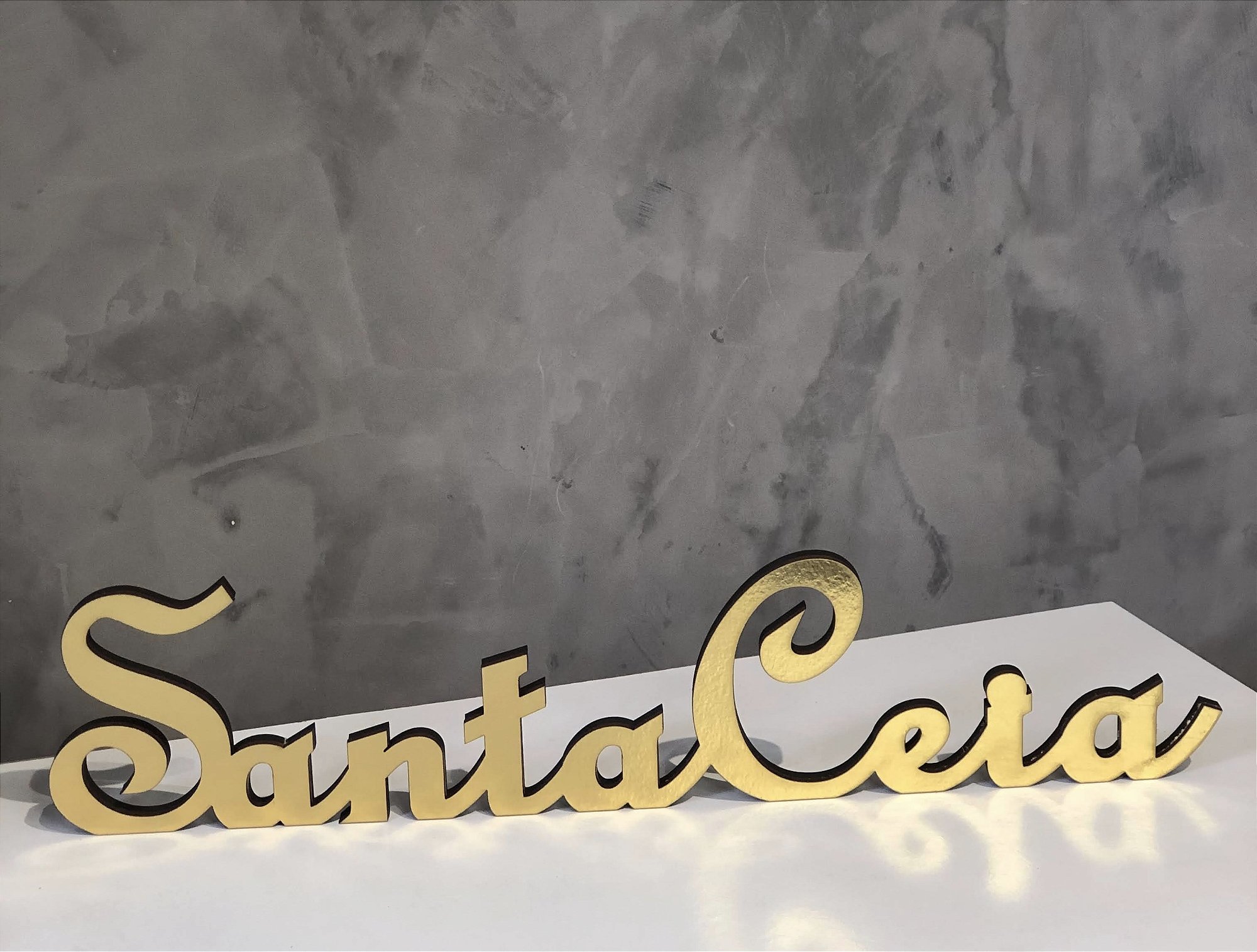 Palavra Santa Ceia em MDF Espelhado 9mm (45x10cm) Decoração Cristã