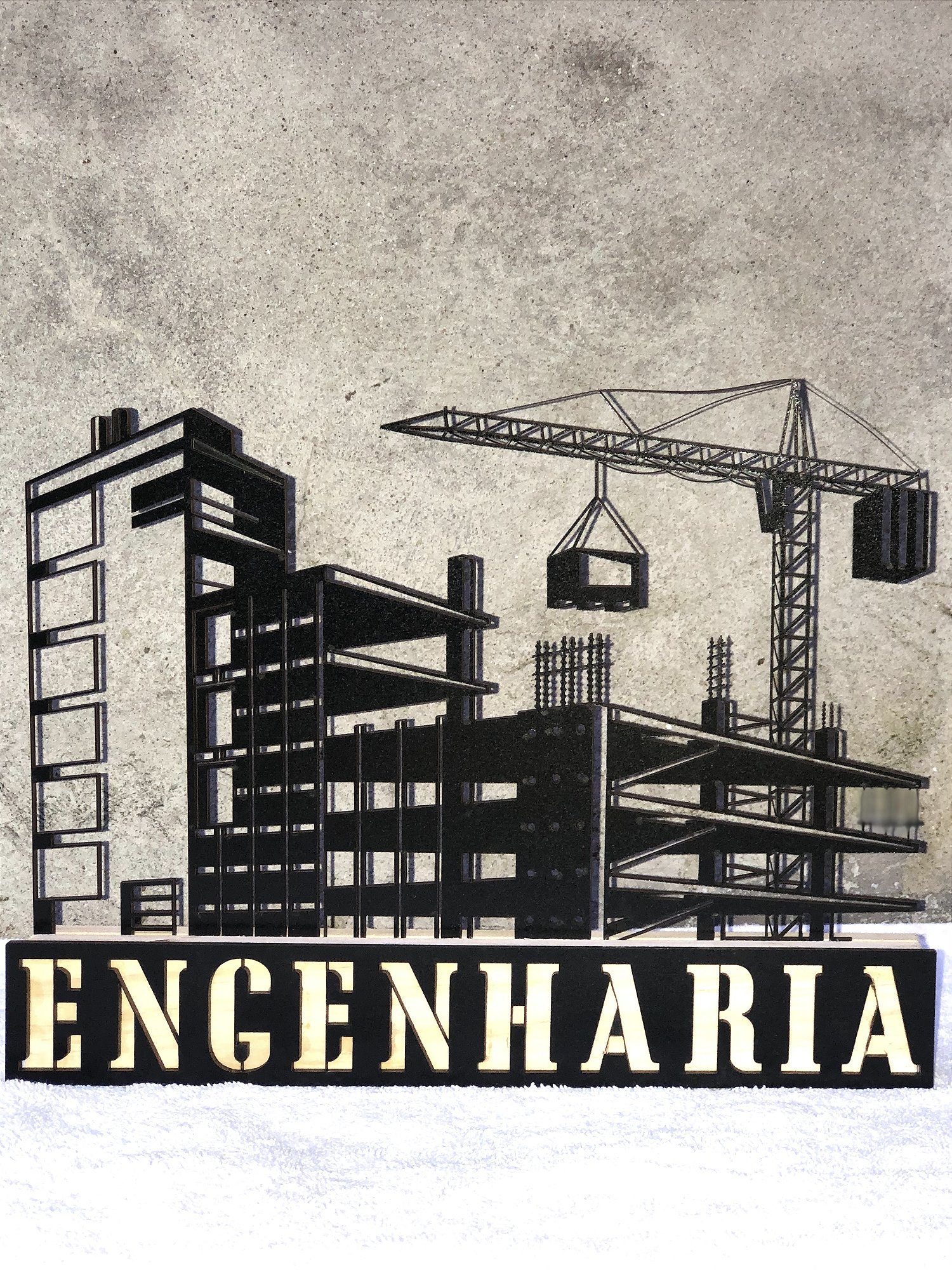 Enfeite de Mesa Profissões Engenharia, Arquitetura e Construção em MDF