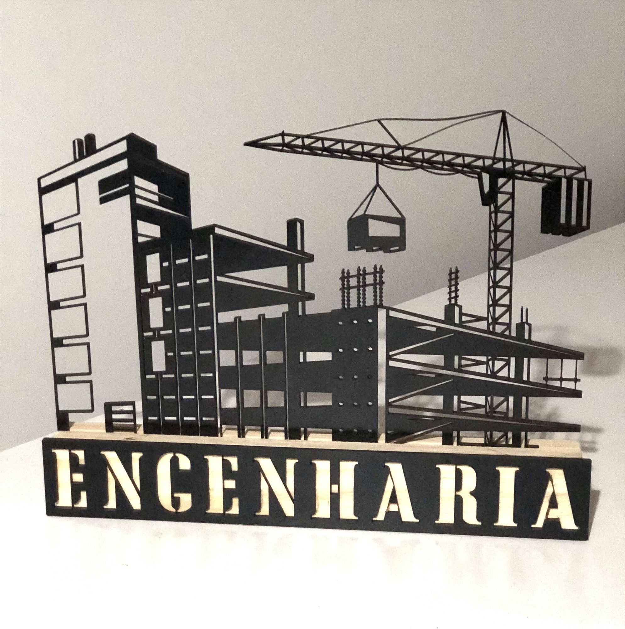 Enfeite de Mesa Profissões Engenharia, Arquitetura e Construção em MDF