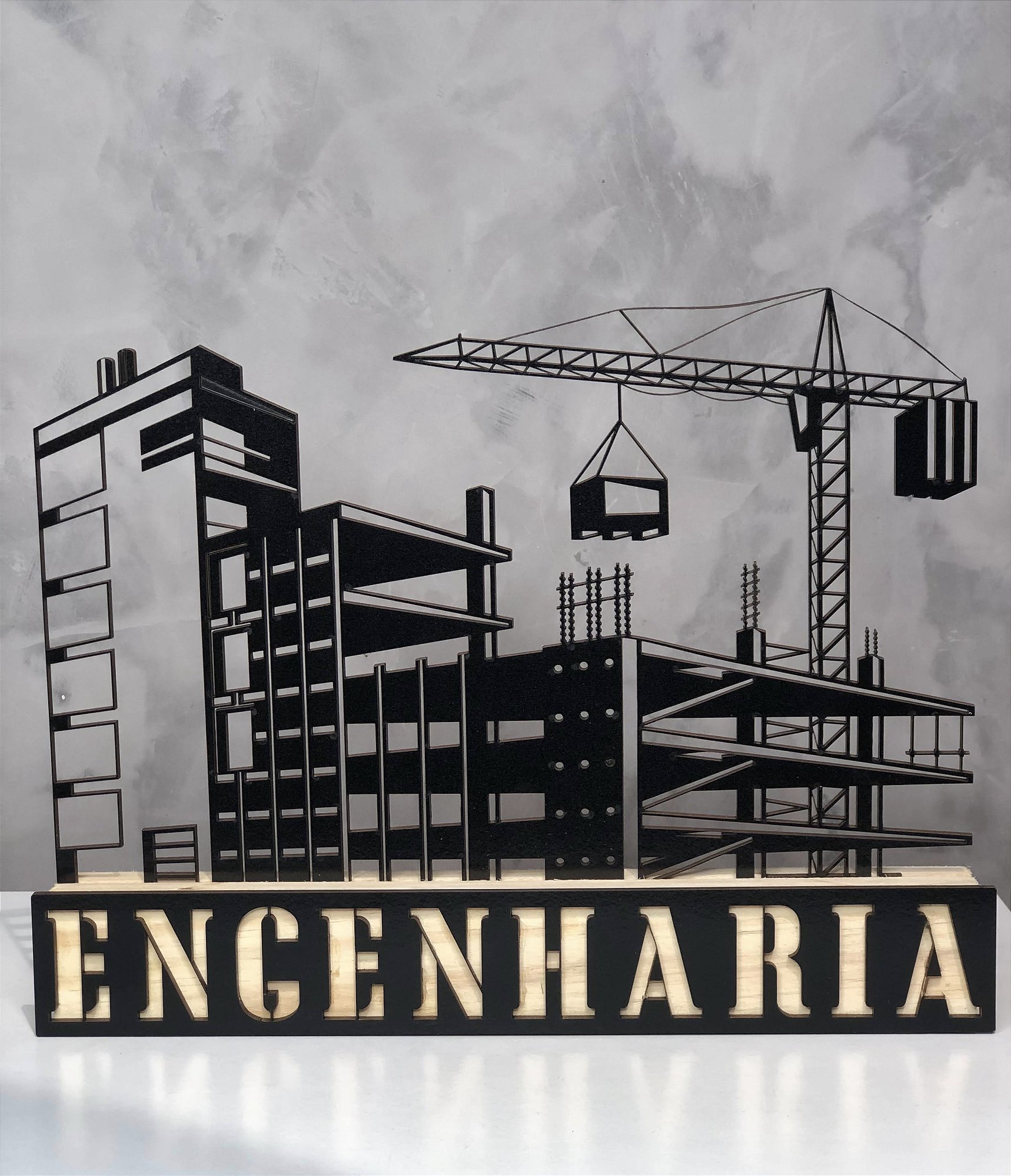Enfeite de Mesa Profissões Engenharia, Arquitetura e Construção em MDF