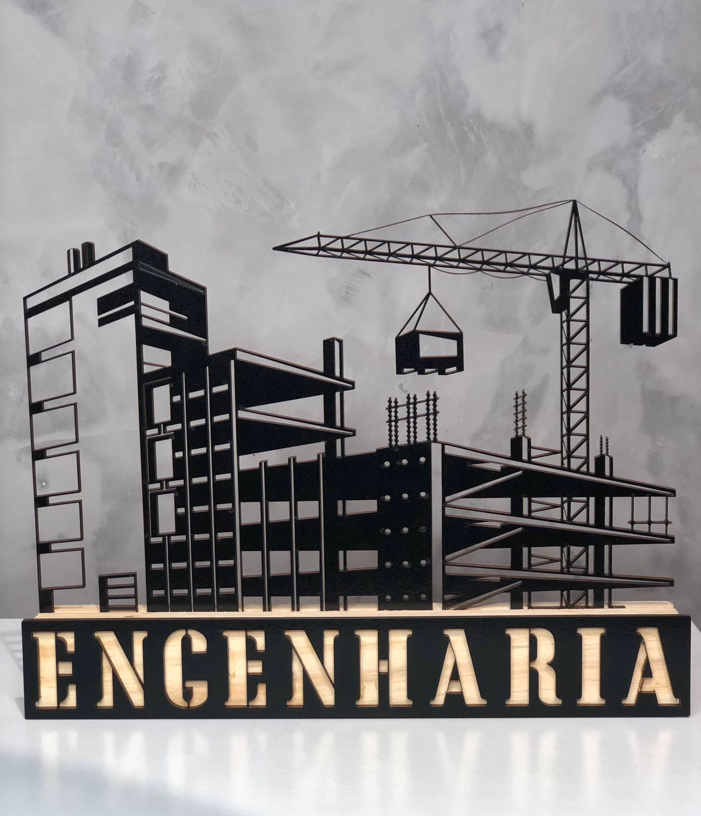Enfeite de Mesa Profissões Engenharia, Arquitetura e Construção em MDF