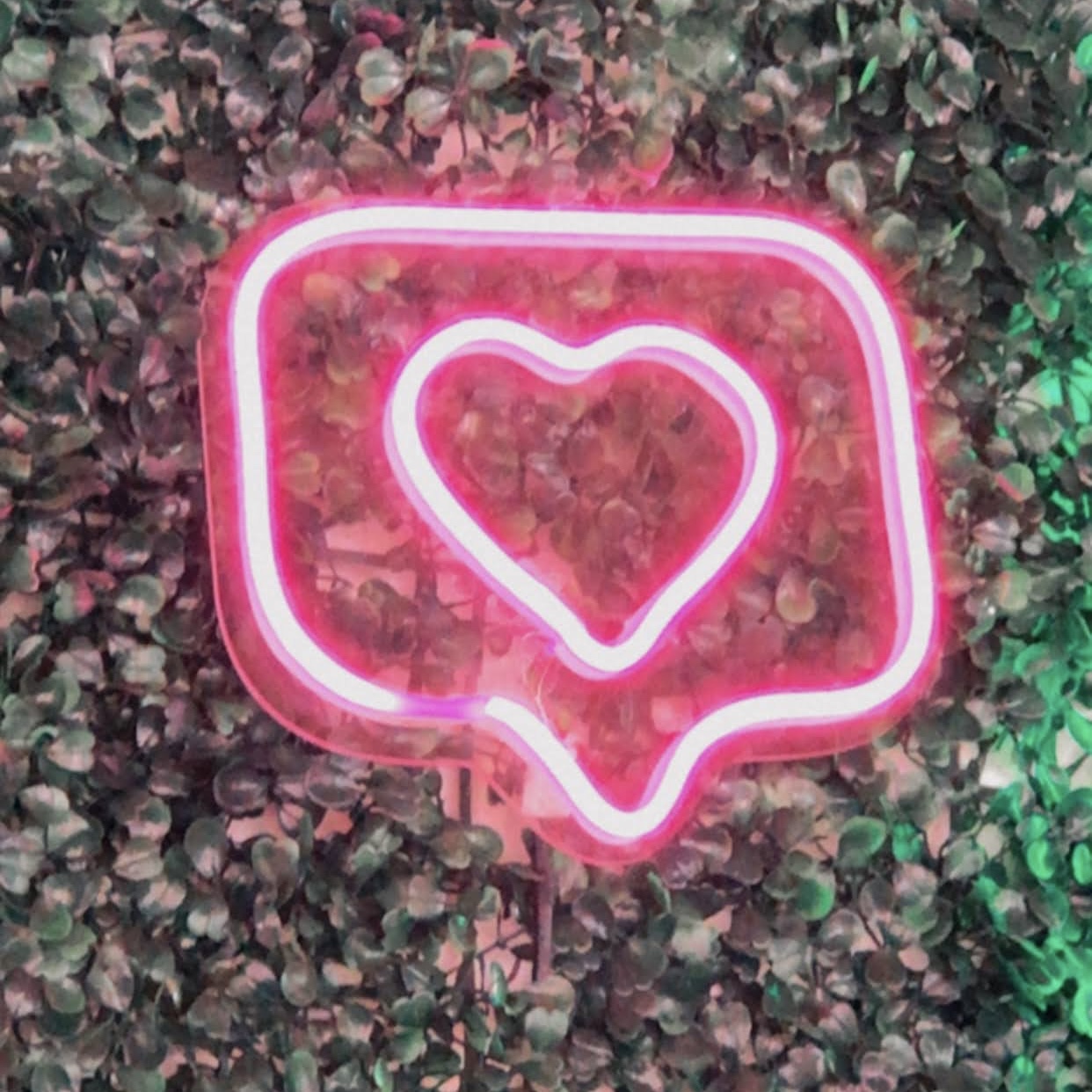 Letreiro Neon LED Botão Curtir em Acrílico (17x17cm) Rosa