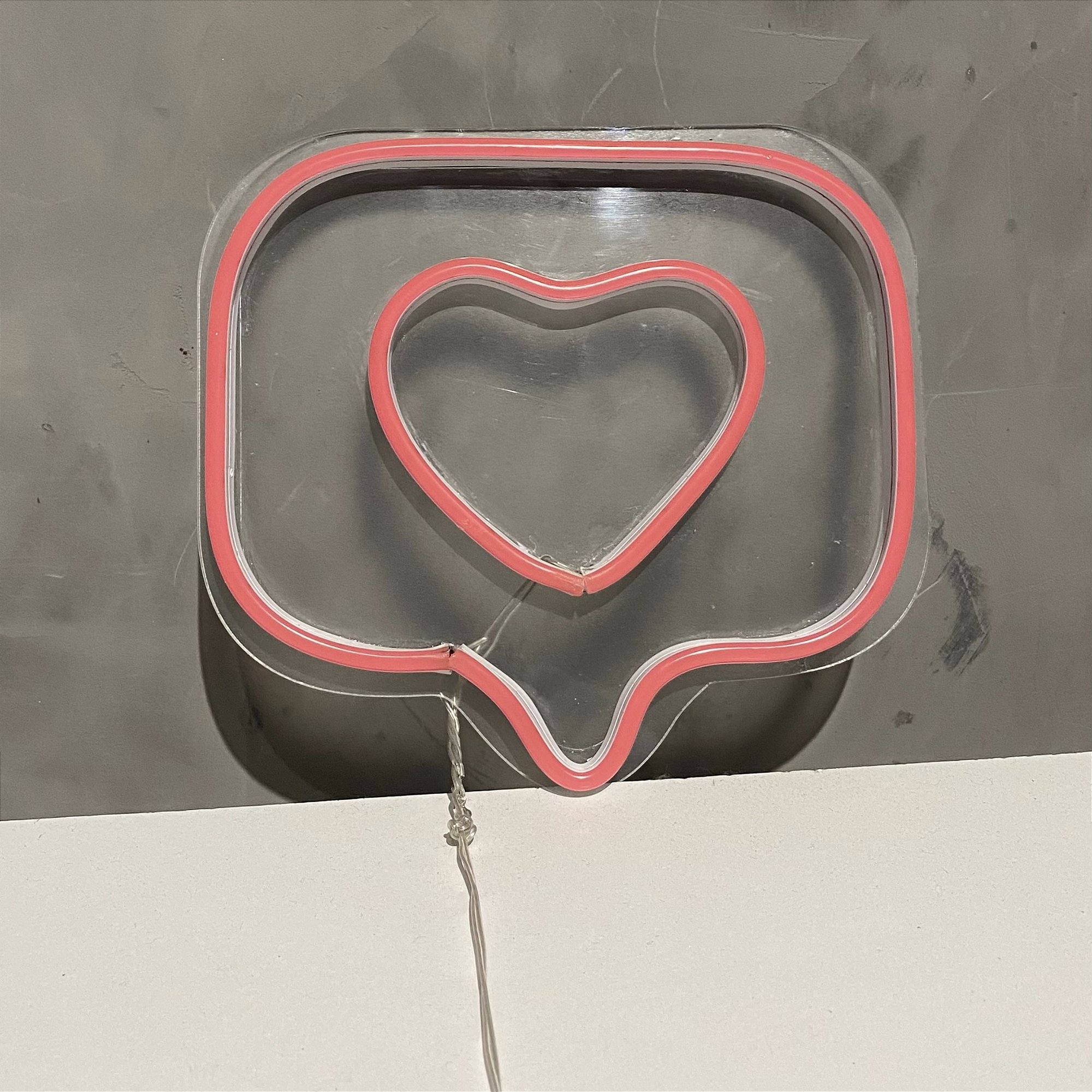 Letreiro Neon LED Botão Curtir em Acrílico (17x17cm) Rosa