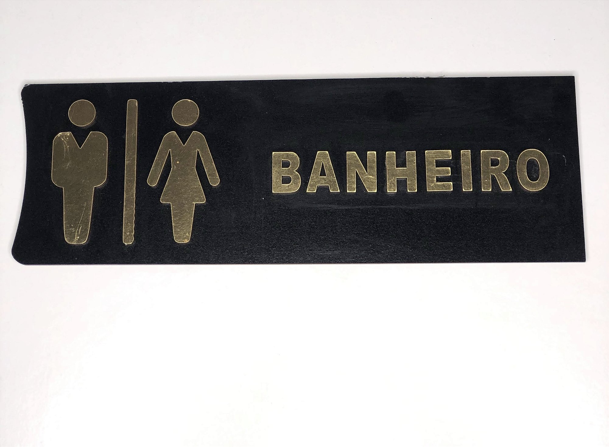 Placa de Sinalização de Banheiro Unissex (30x10cm) em MDF