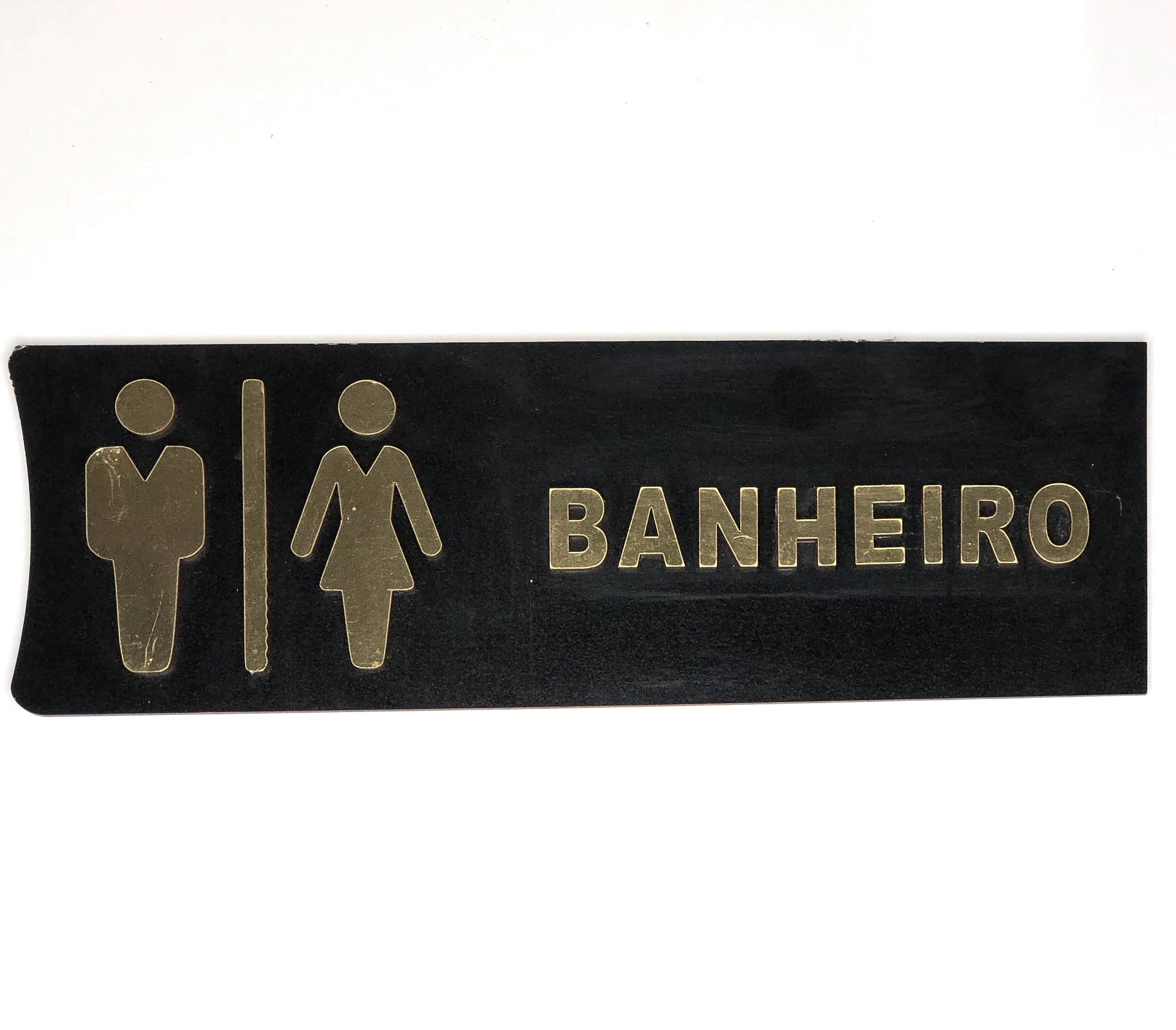 Placa de Sinalização de Banheiro Unissex (30x10cm) em MDF