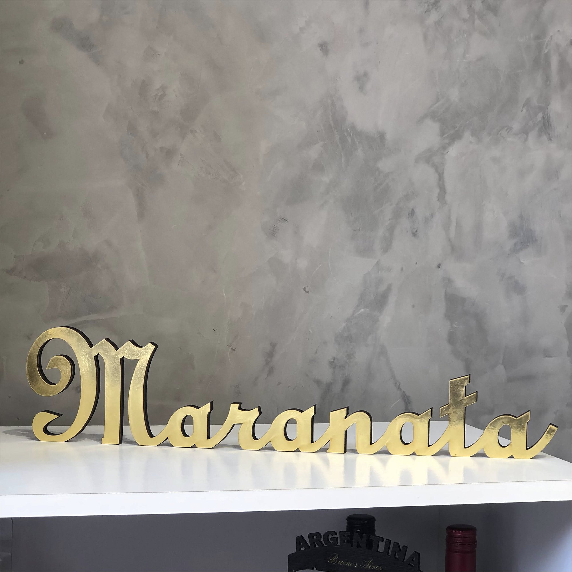 Palavra Maranata em MDF Espelhado 9mm (45x10cm) Decoração Cristã